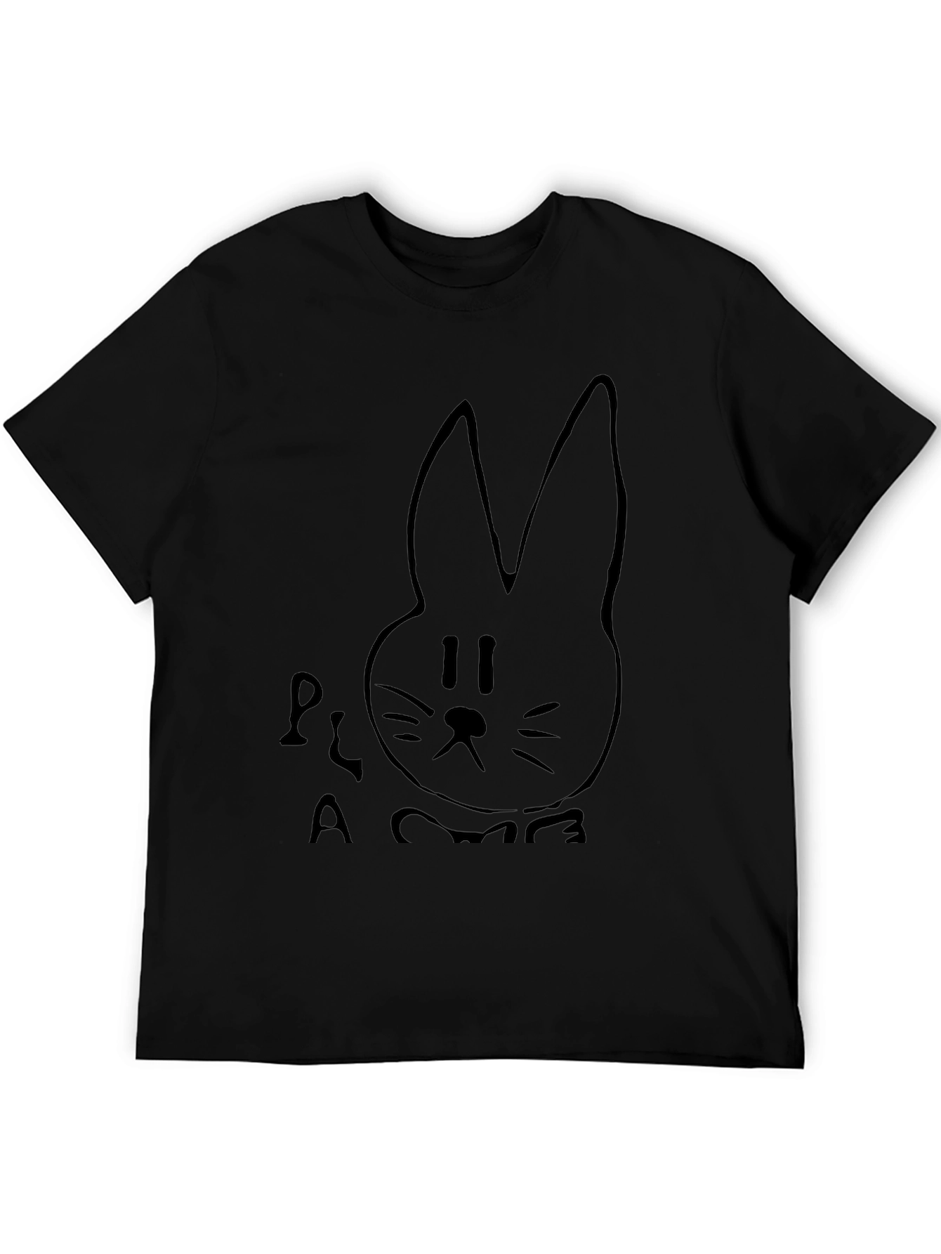 Black Bunny Graphic Print Tee
