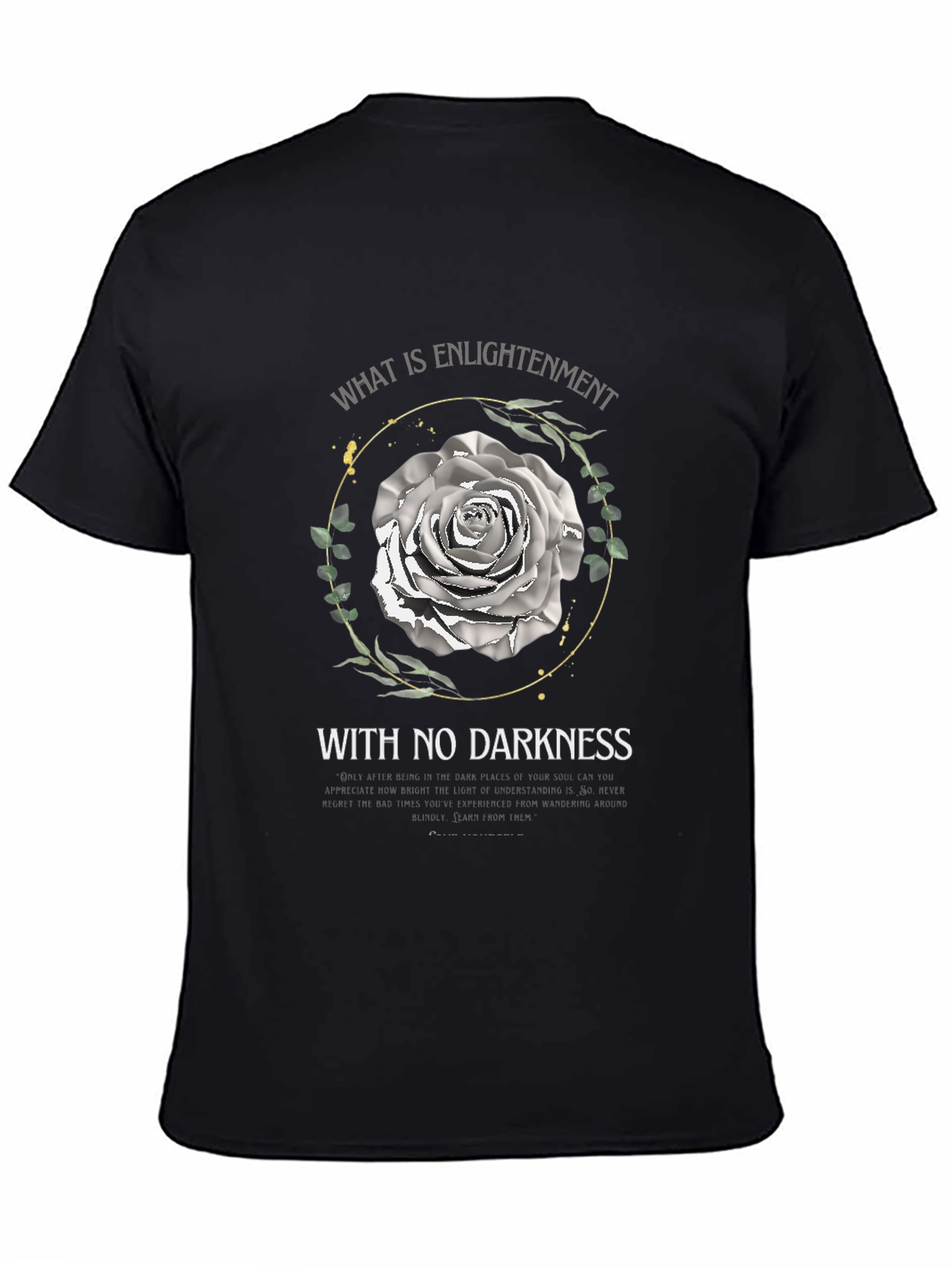 Enlightenment Rose Graphic Tee - Unisex Black T-Shirt