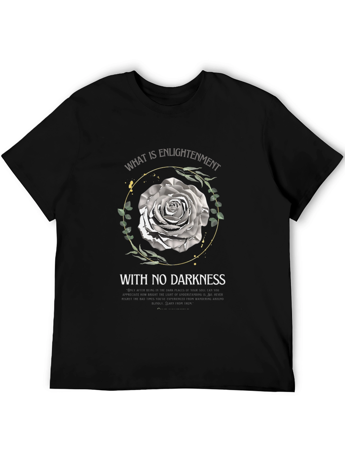 Enlightenment Rose Graphic Tee - Unisex Black T-Shirt