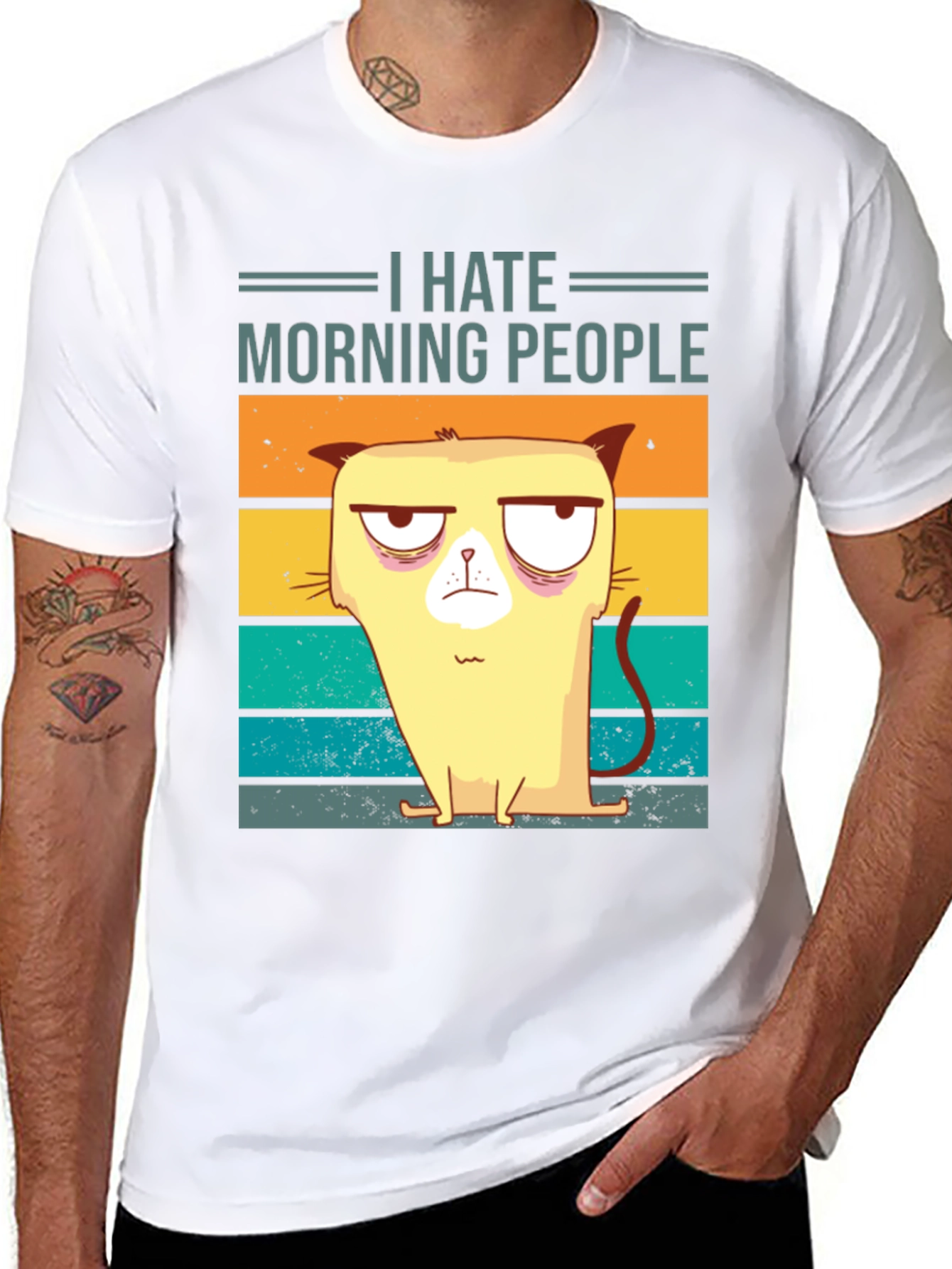 Grumpy Cat I Hate Morning People Graphic T-Shirt