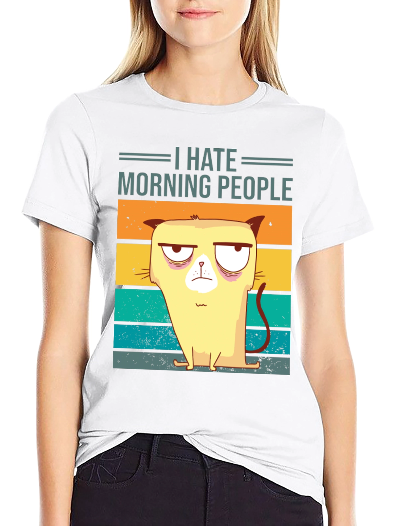 Grumpy Cat I Hate Morning People Graphic T-Shirt