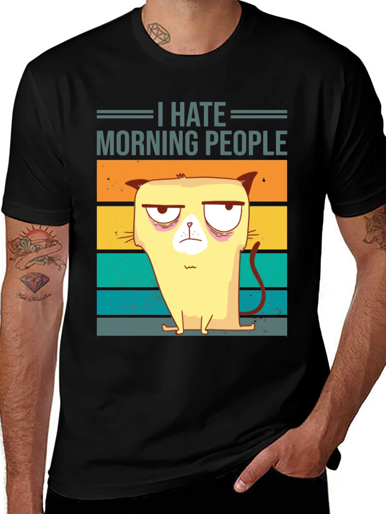 Grumpy Cat I Hate Morning People Graphic T-Shirt