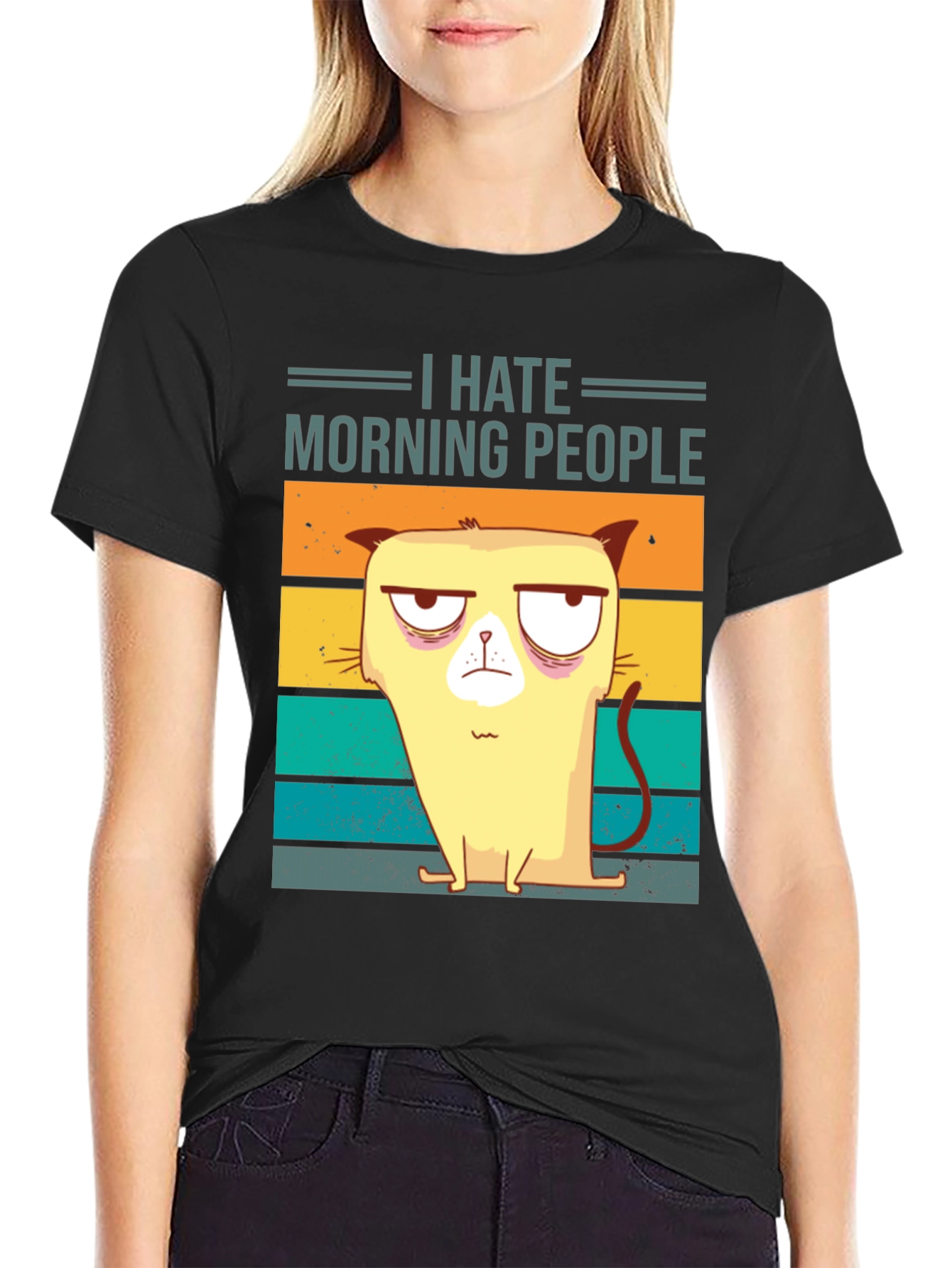 Grumpy Cat I Hate Morning People Graphic T-Shirt