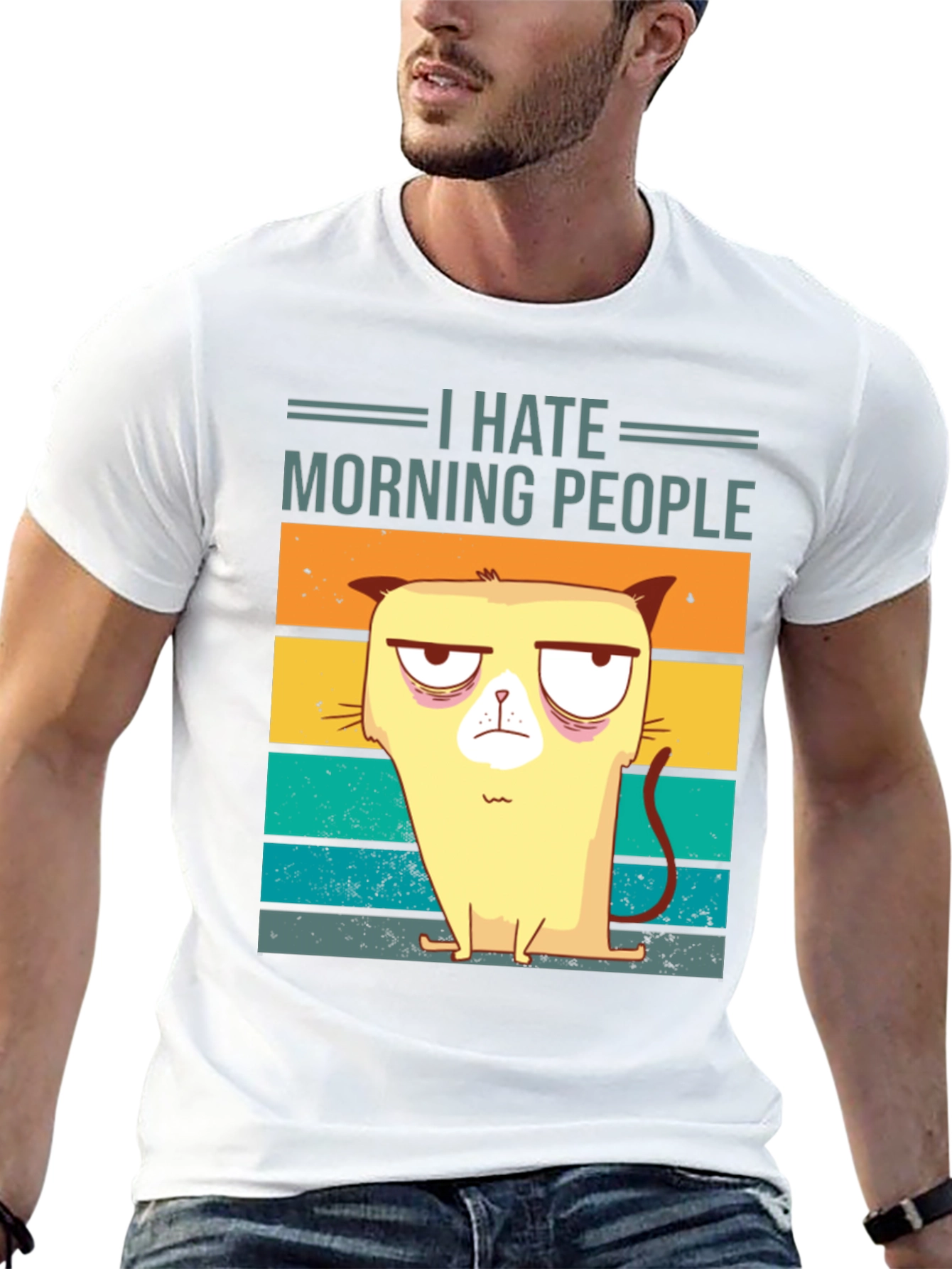 Grumpy Cat I Hate Morning People Graphic T-Shirt