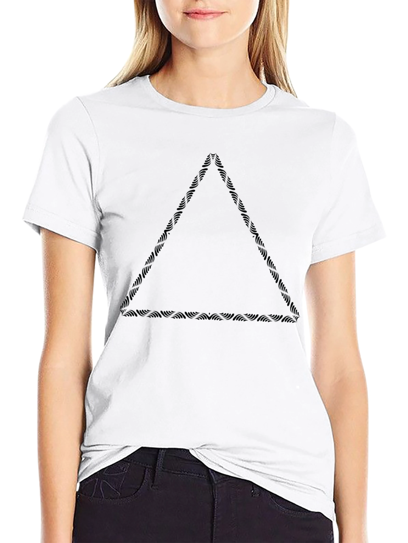 Mens Black Tribal Triangle Graphic Tee