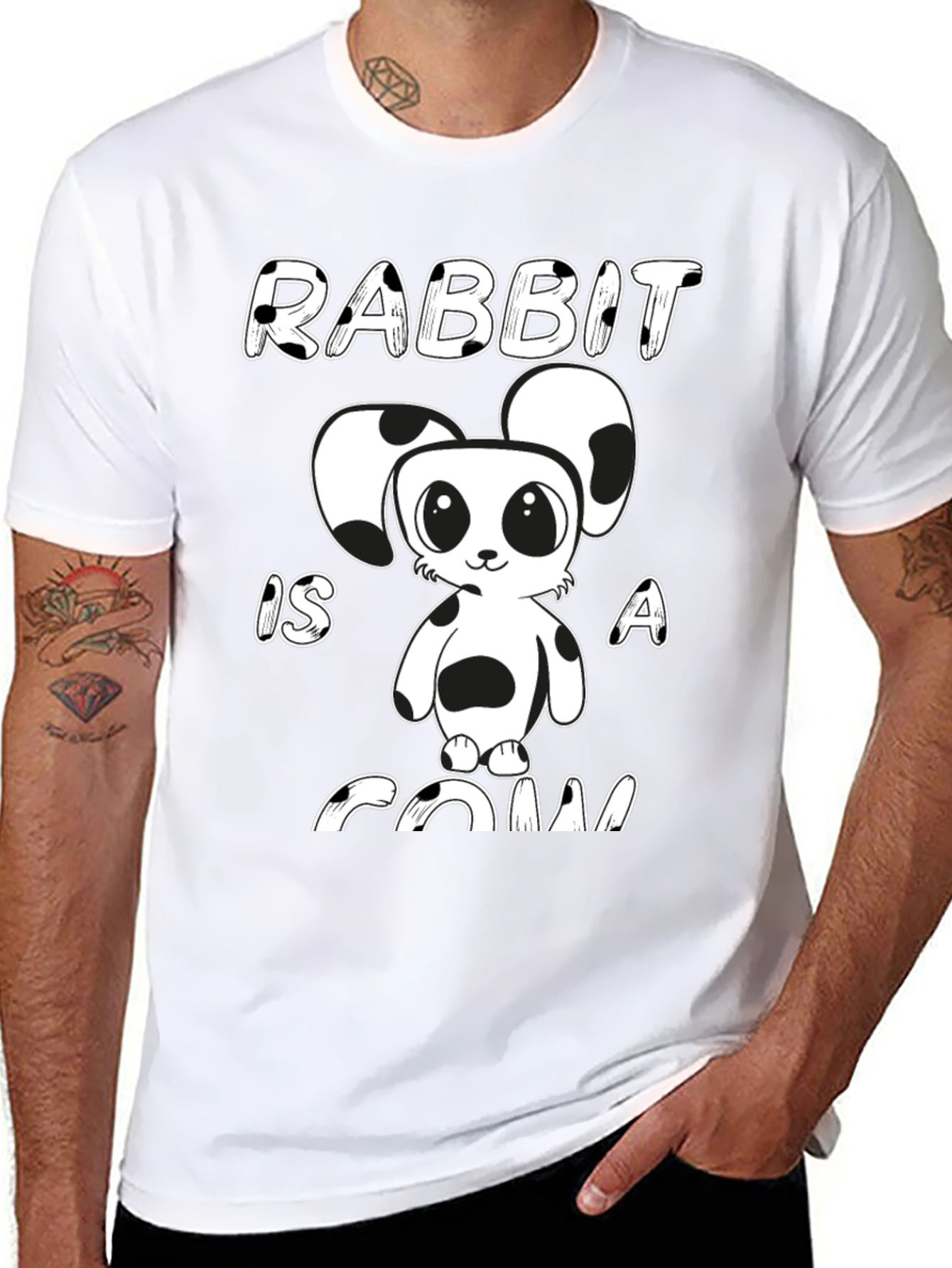 Rabbit Is A Cow Funny Cartoon Graphic Tee