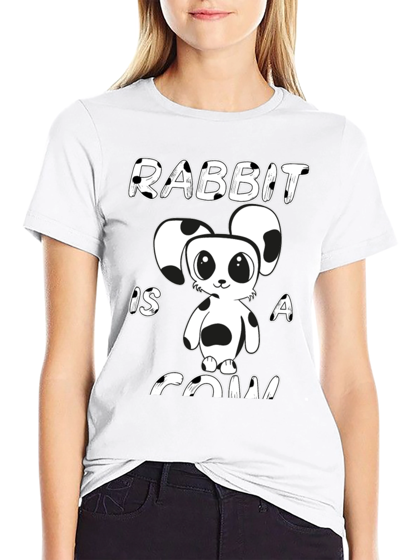 Rabbit Is A Cow Funny Cartoon Graphic Tee