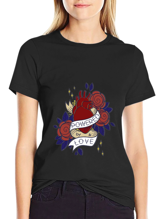 Powered by Love Graphic Tee - Black