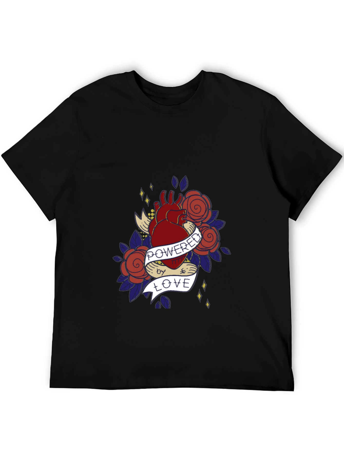Powered by Love Graphic Tee - Black