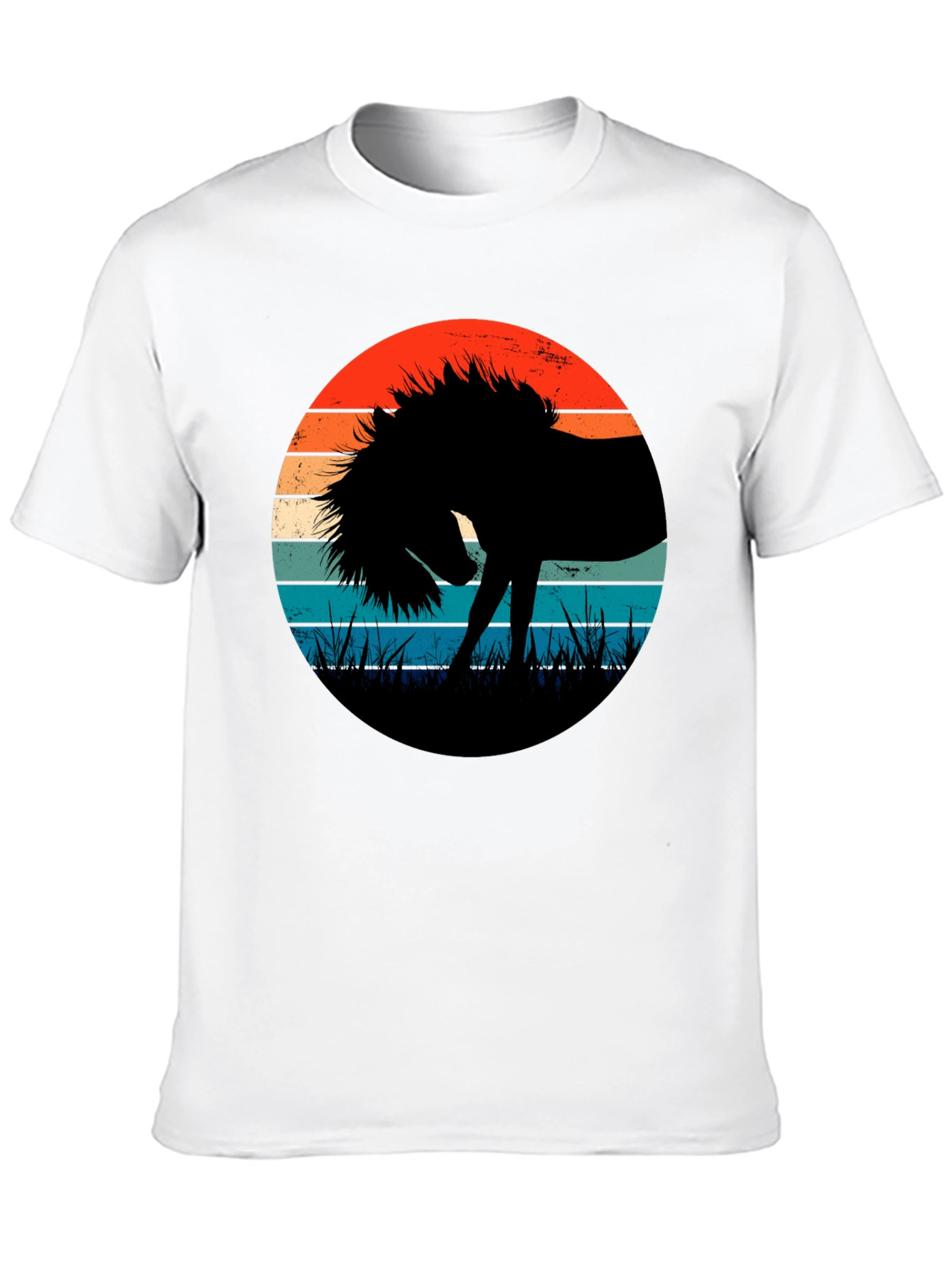 Retro Horse Silhouette T-Shirt - Black