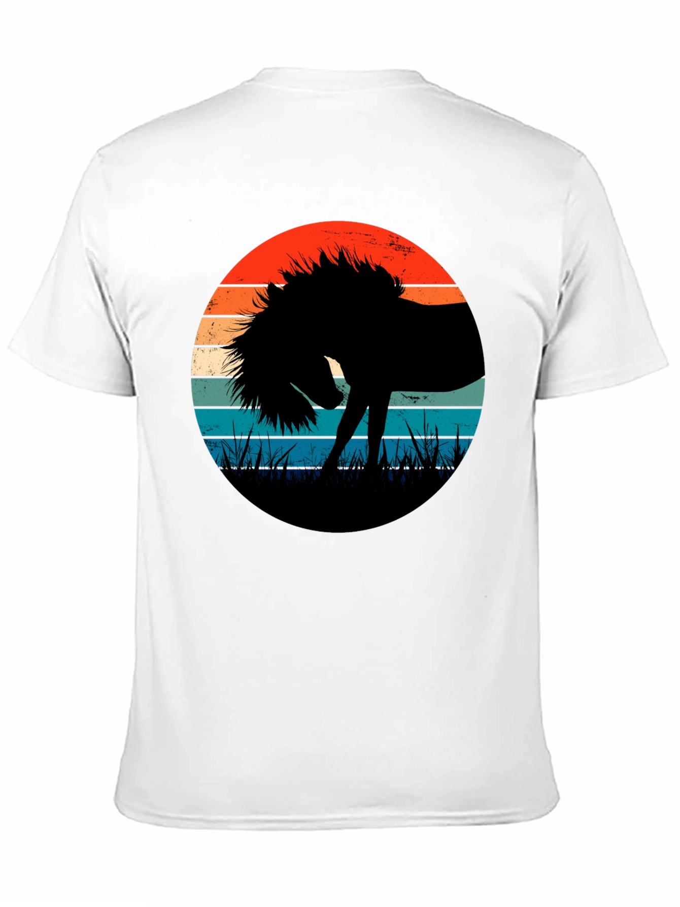Retro Horse Silhouette T-Shirt - Black
