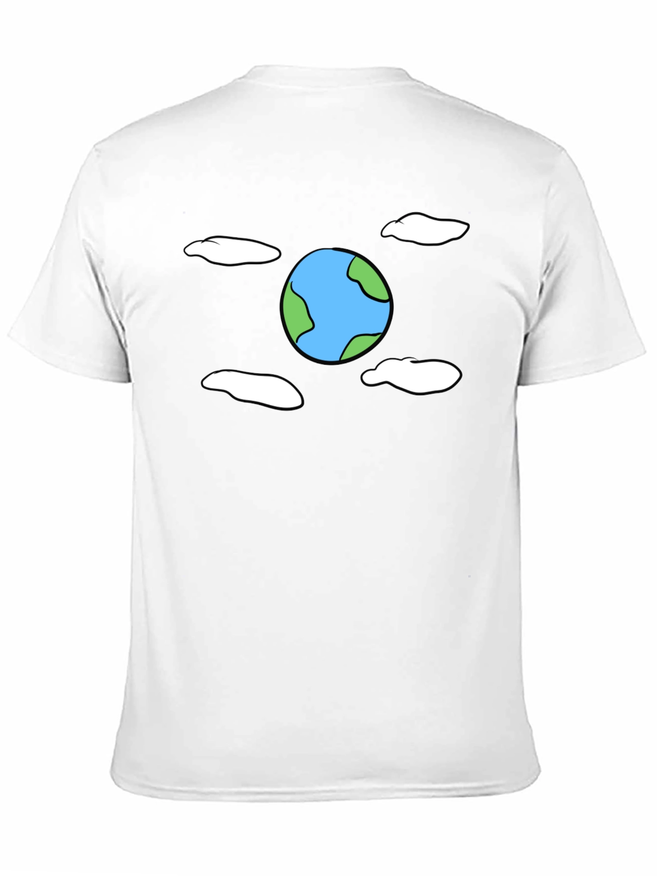 Cartoon Earth Graphic Black T-Shirt