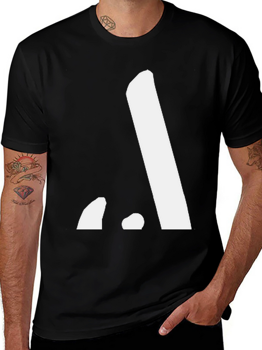 Modern Minimalist Black T-Shirt with White Graphic