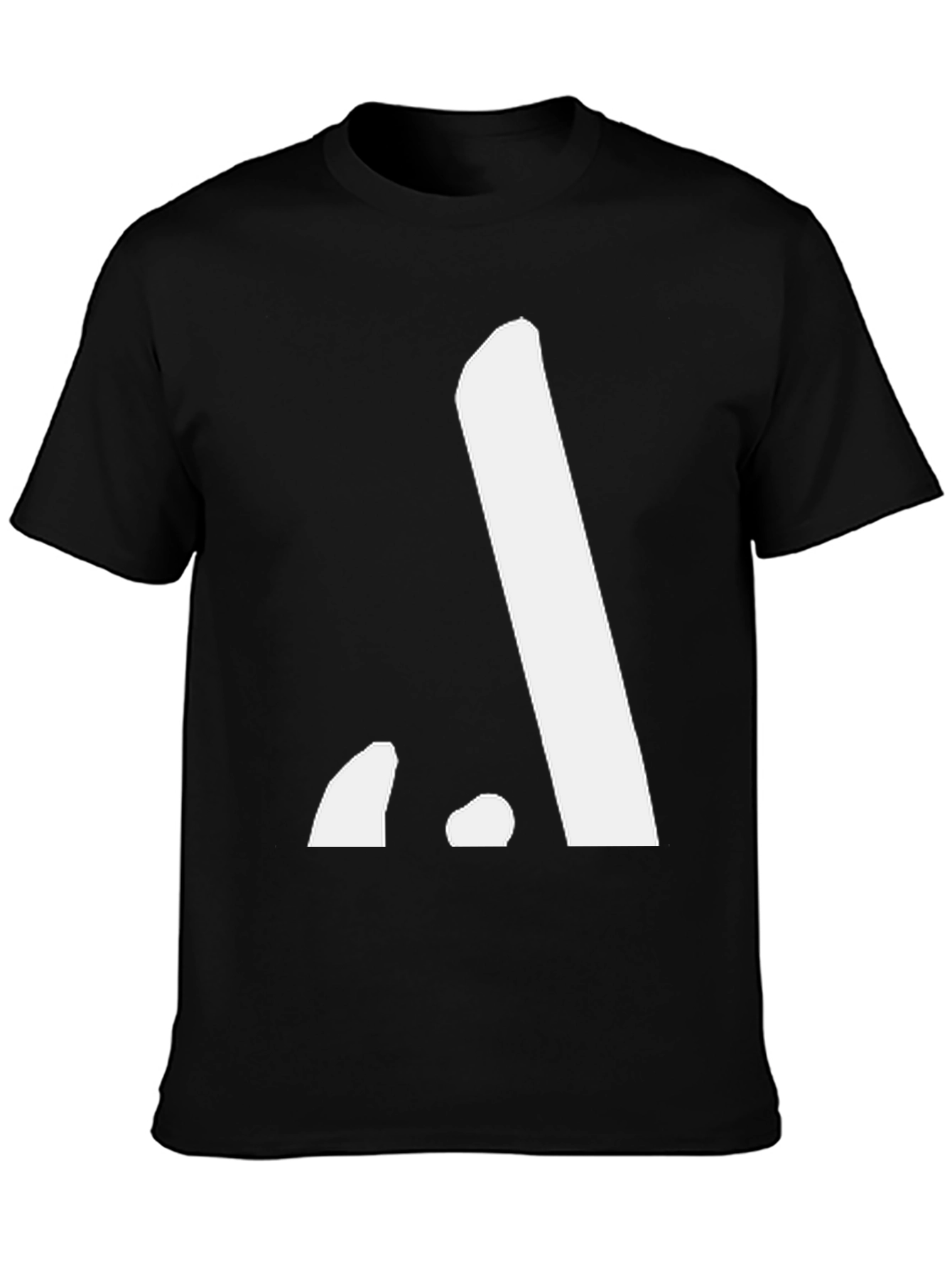 Modern Minimalist Black T-Shirt with White Graphic