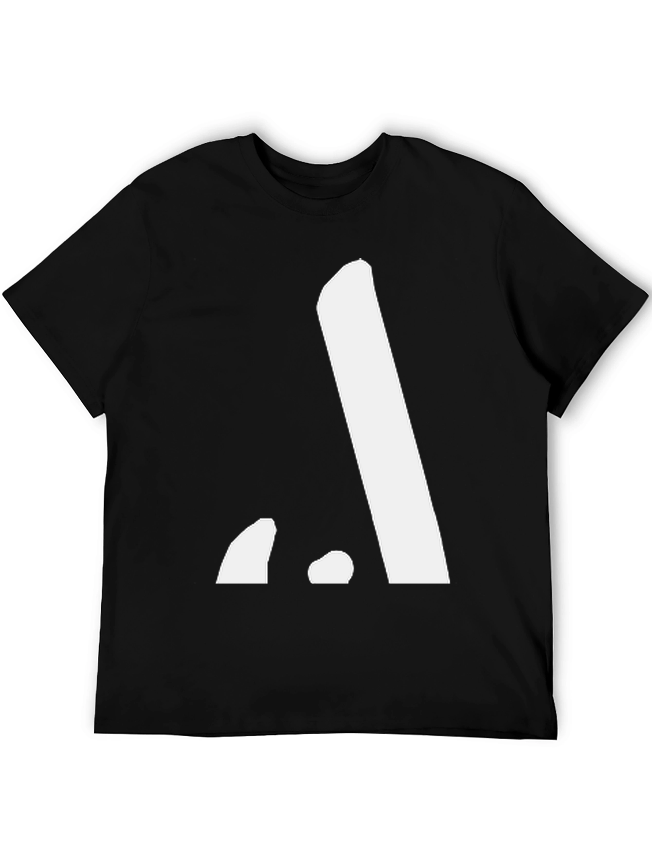 Modern Minimalist Black T-Shirt with White Graphic