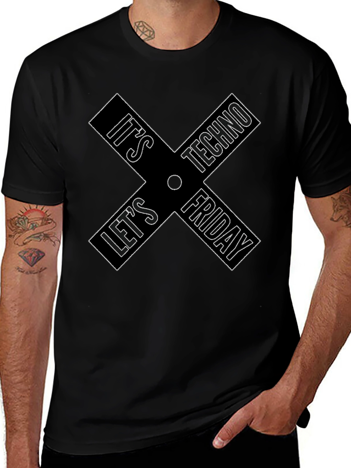 Techno Friday Black Graphic Tee
