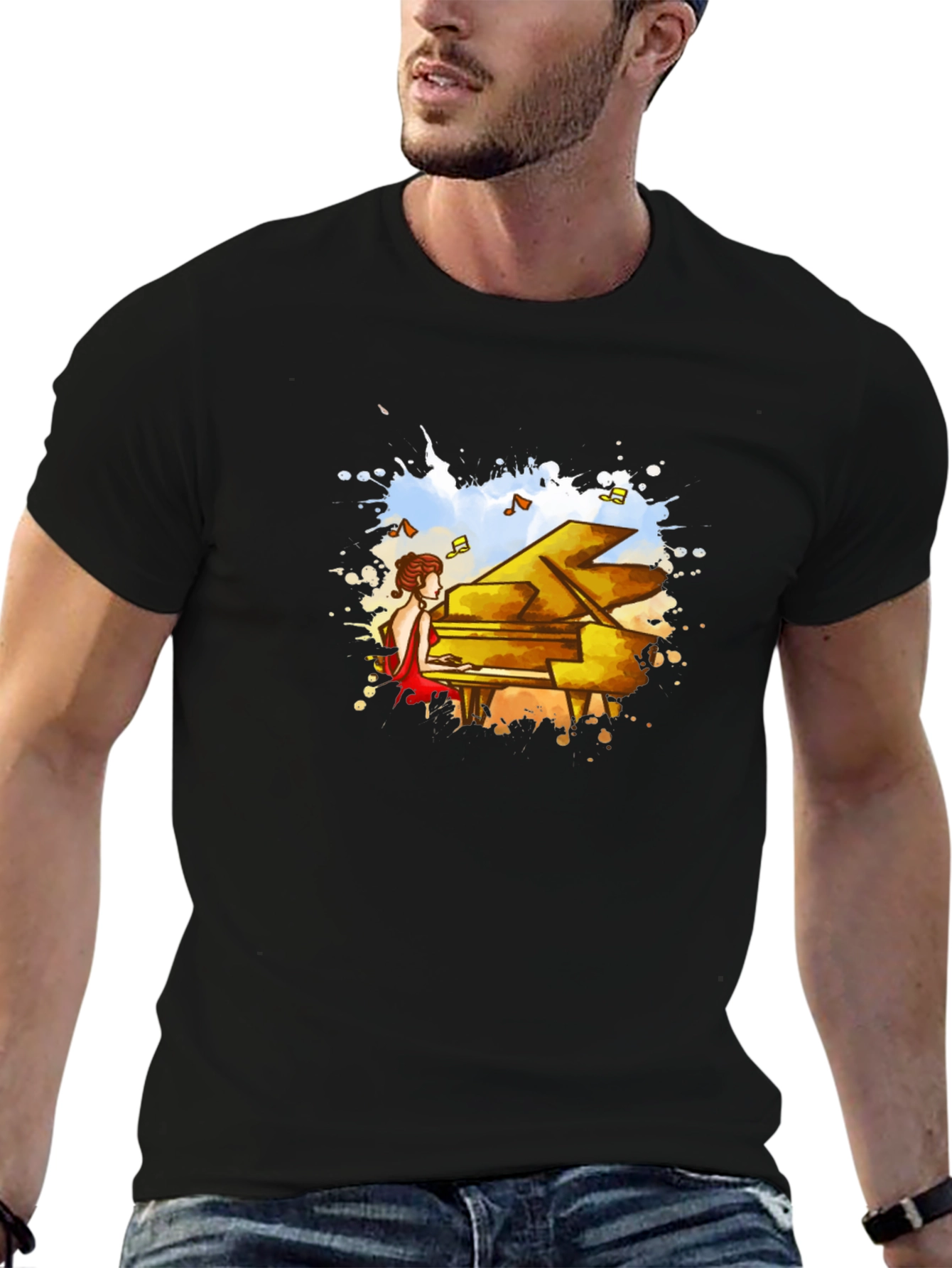 Piano Player Graphic T-Shirt