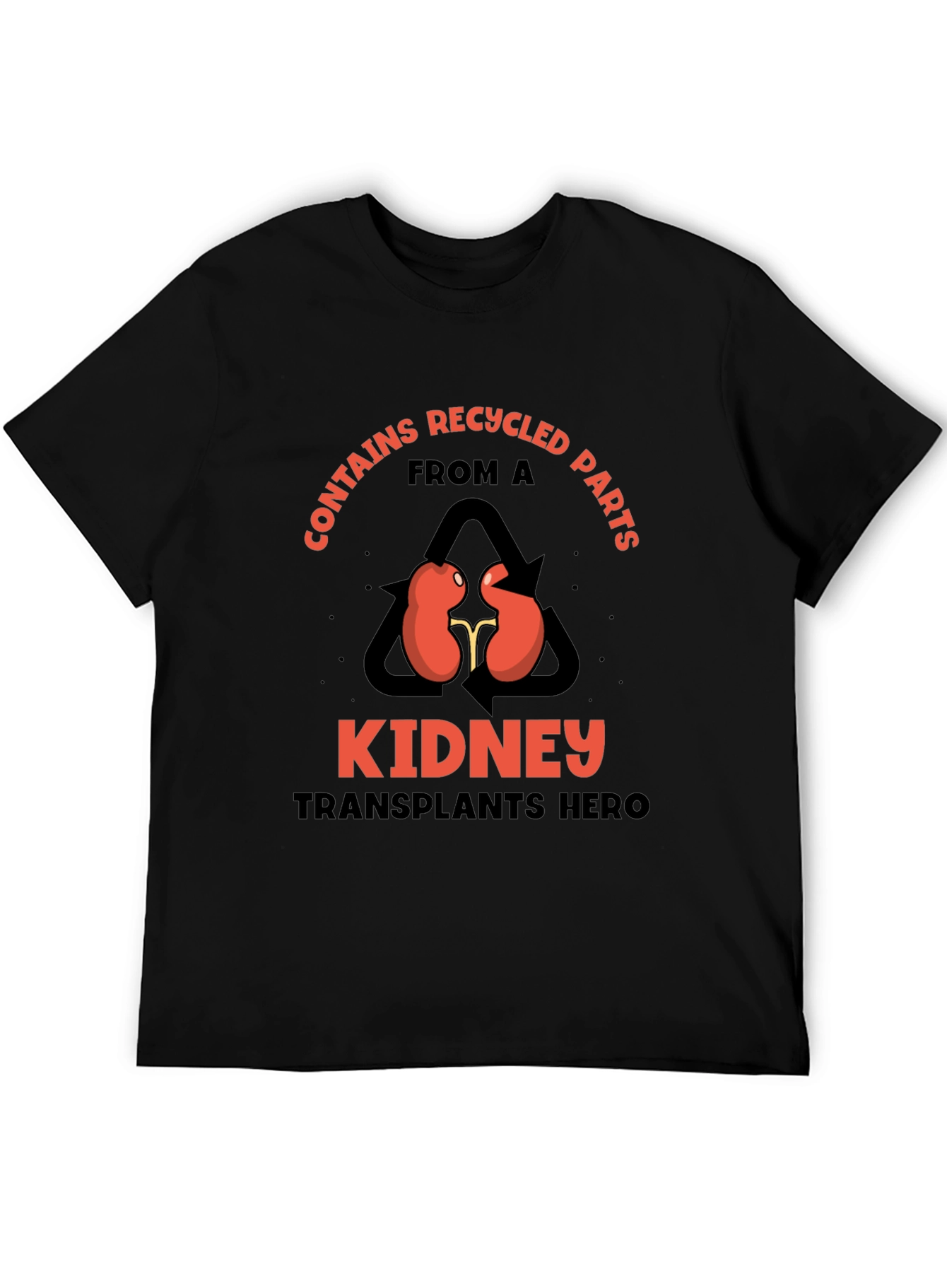 Recycled Kidney Transplant Hero Black T-Shirt