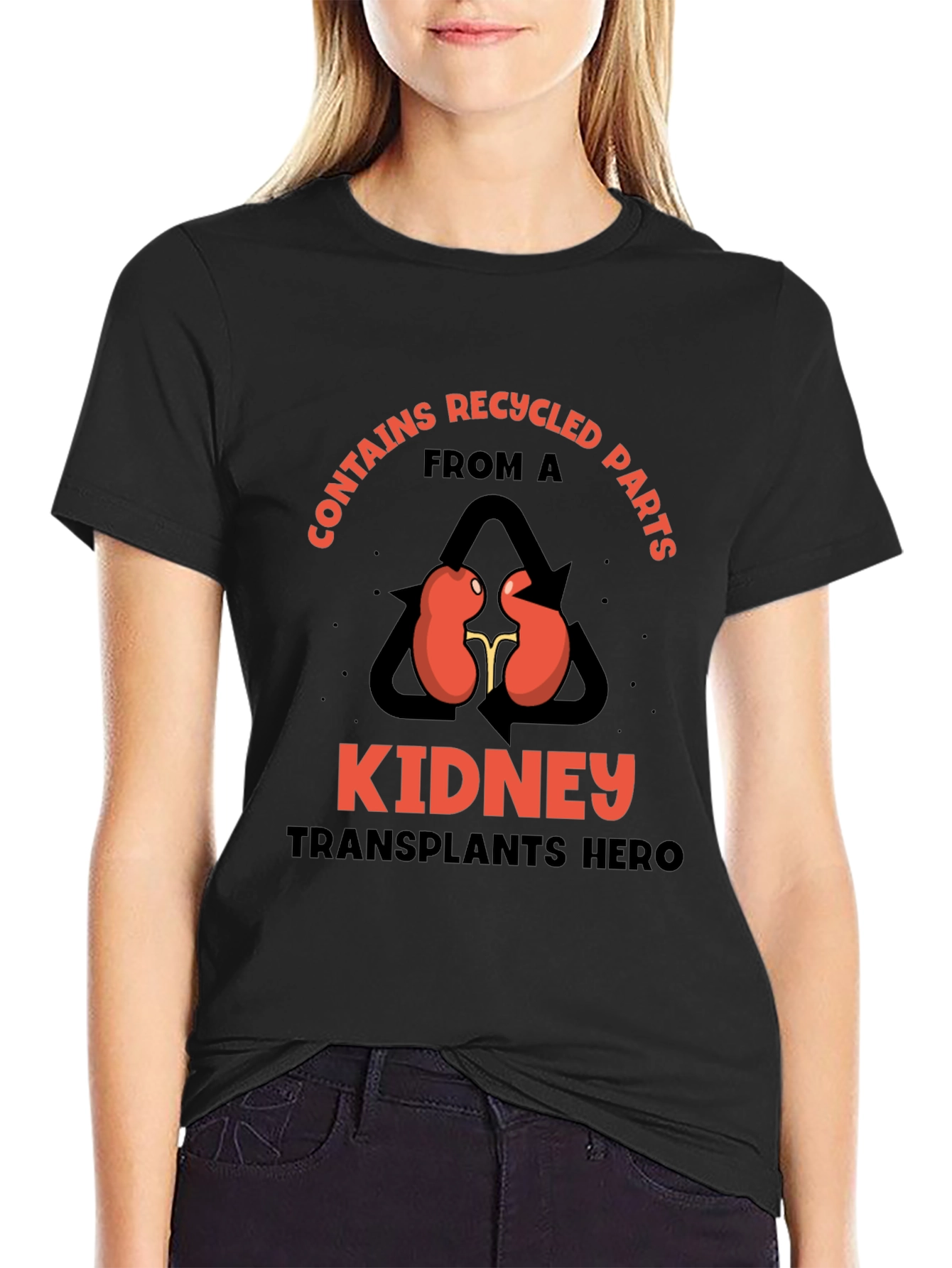Recycled Kidney Transplant Hero Black T-Shirt