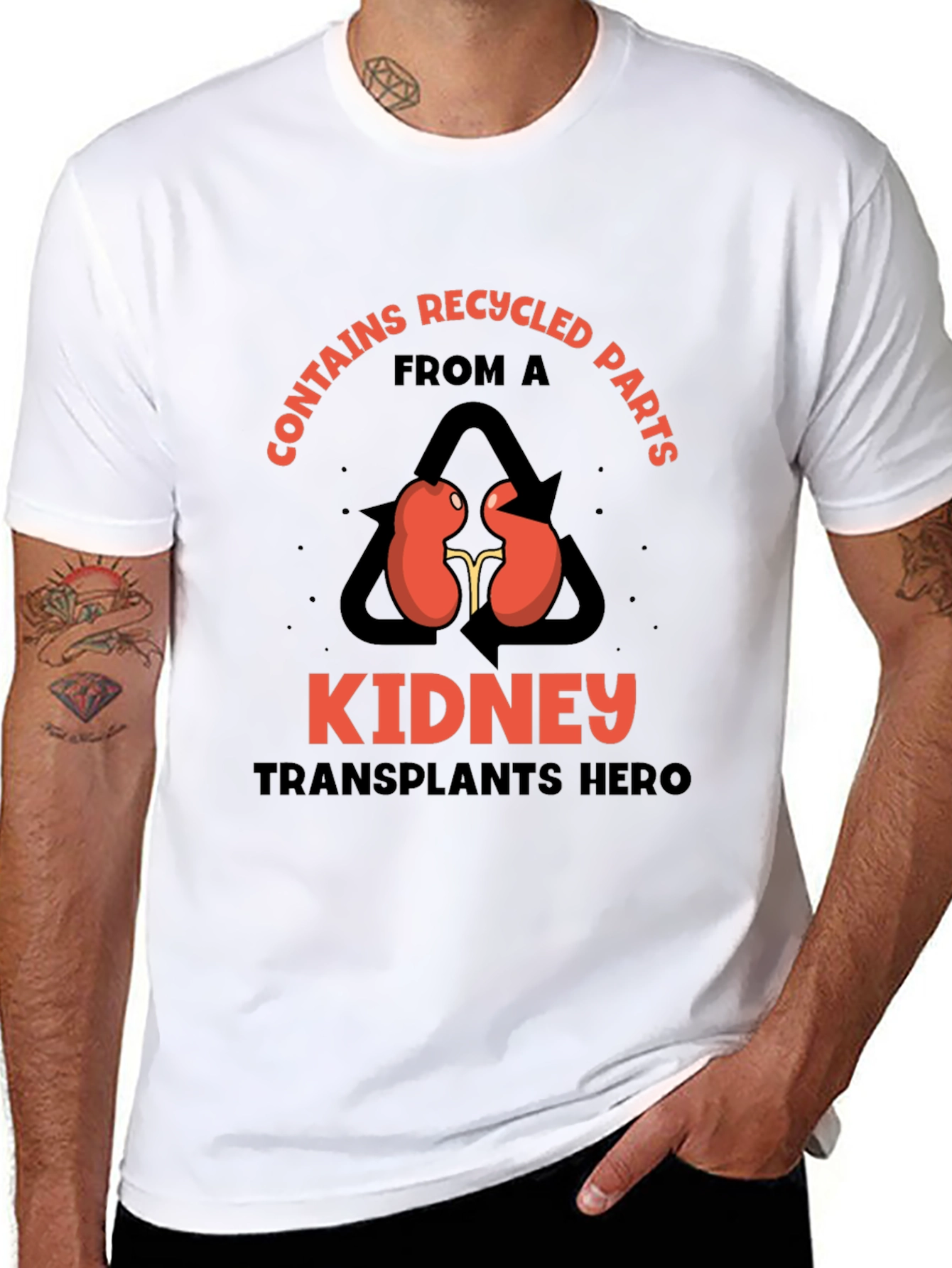 Recycled Kidney Transplant Hero Black T-Shirt