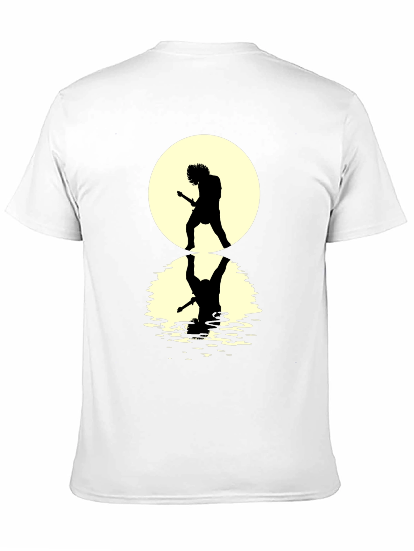 Guitarist Silhouette Graphic Tee - Black Cotton