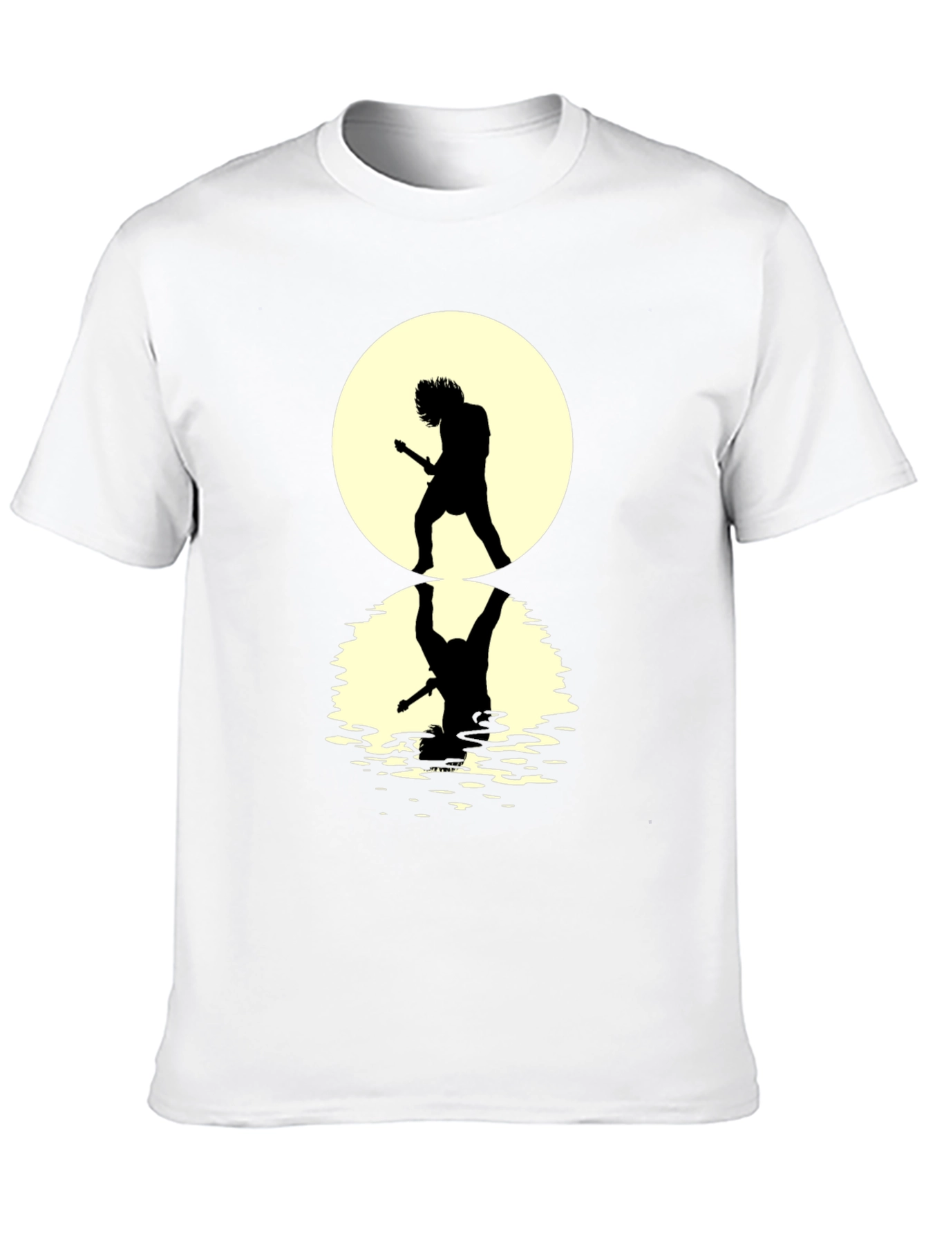 Guitarist Silhouette Graphic Tee - Black Cotton