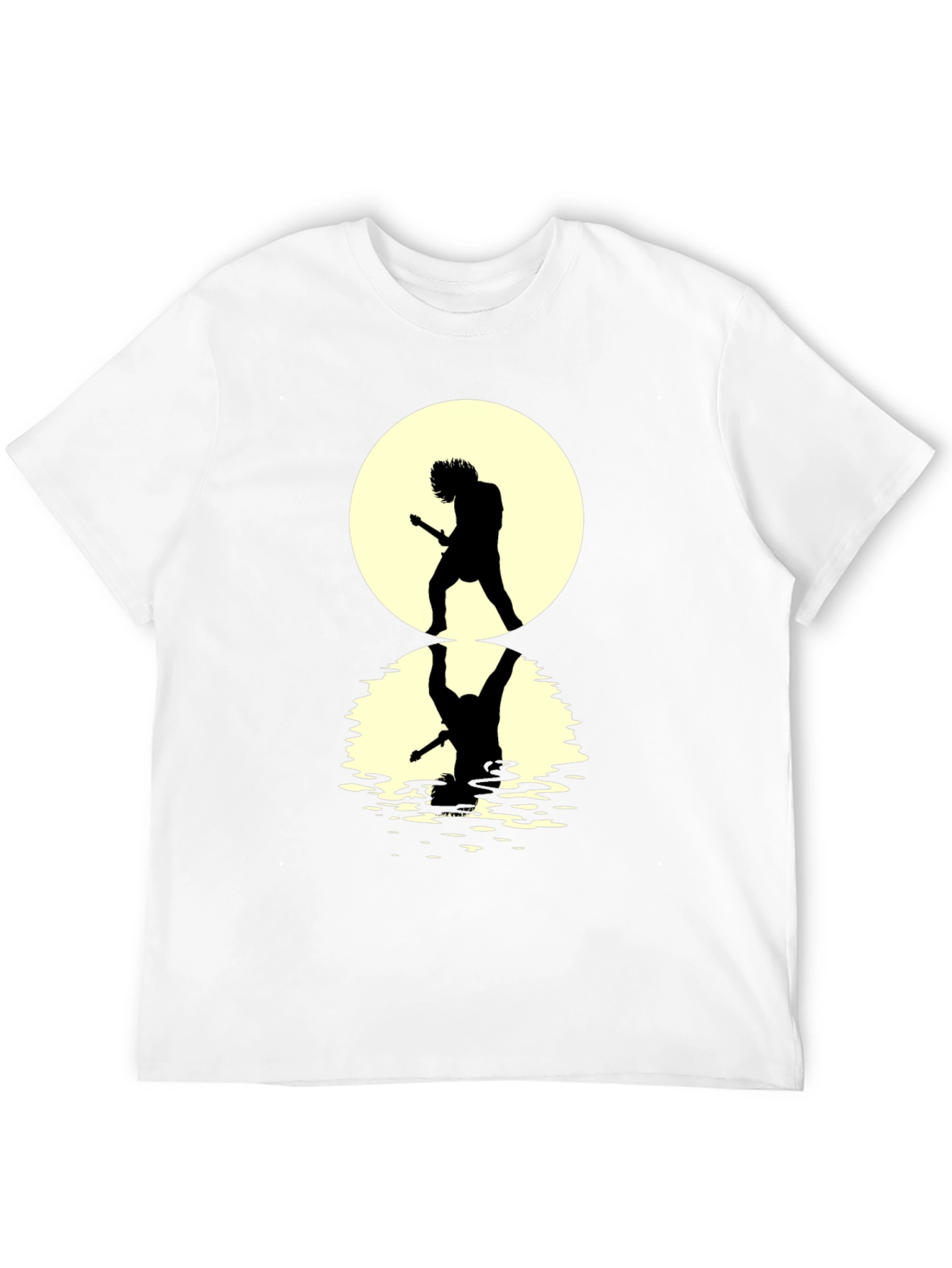 Guitarist Silhouette Graphic Tee - Black Cotton