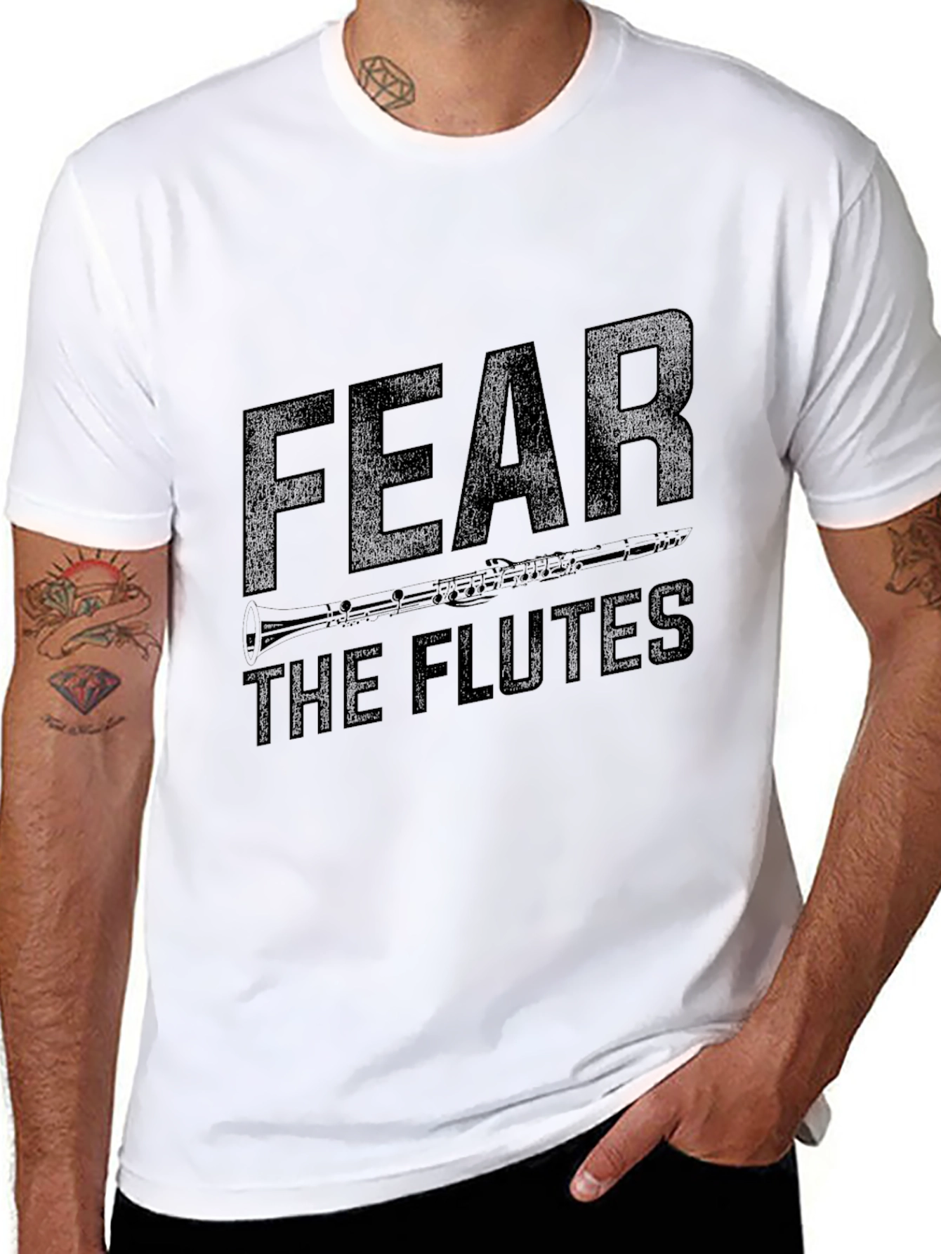 Fear the Flutes Graphic T-Shirt - Unisex Black Tee