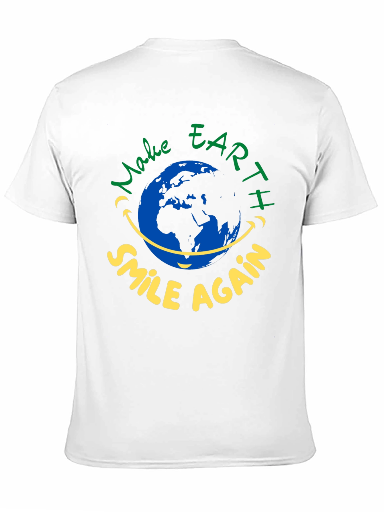 Eco-Friendly Earth Smile Graphic T-Shirt