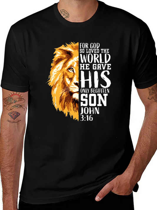 Lion of Judah Religious T-Shirt - John 3:16 Graphic Tee