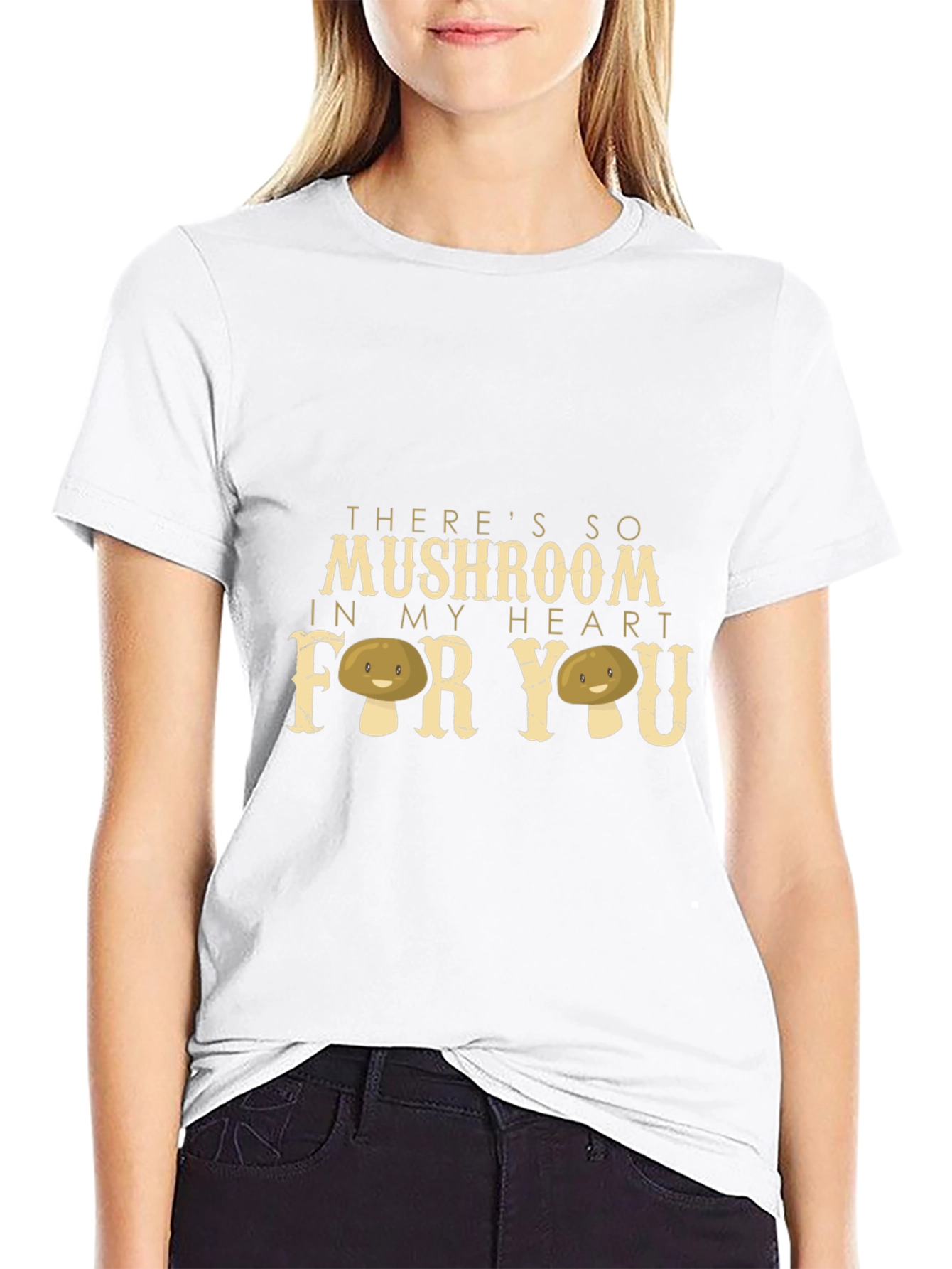 Mushroom Heart Graphic Tee - Unique Design