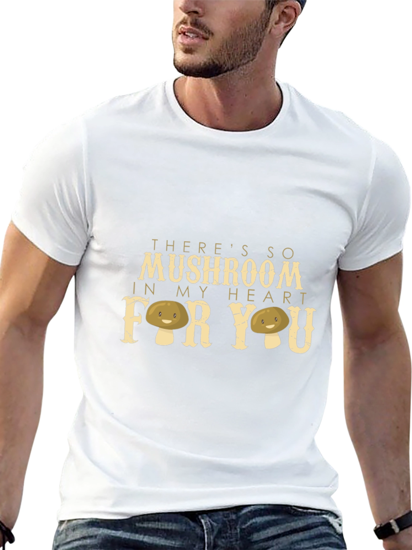 Mushroom Heart Graphic Tee - Unique Design