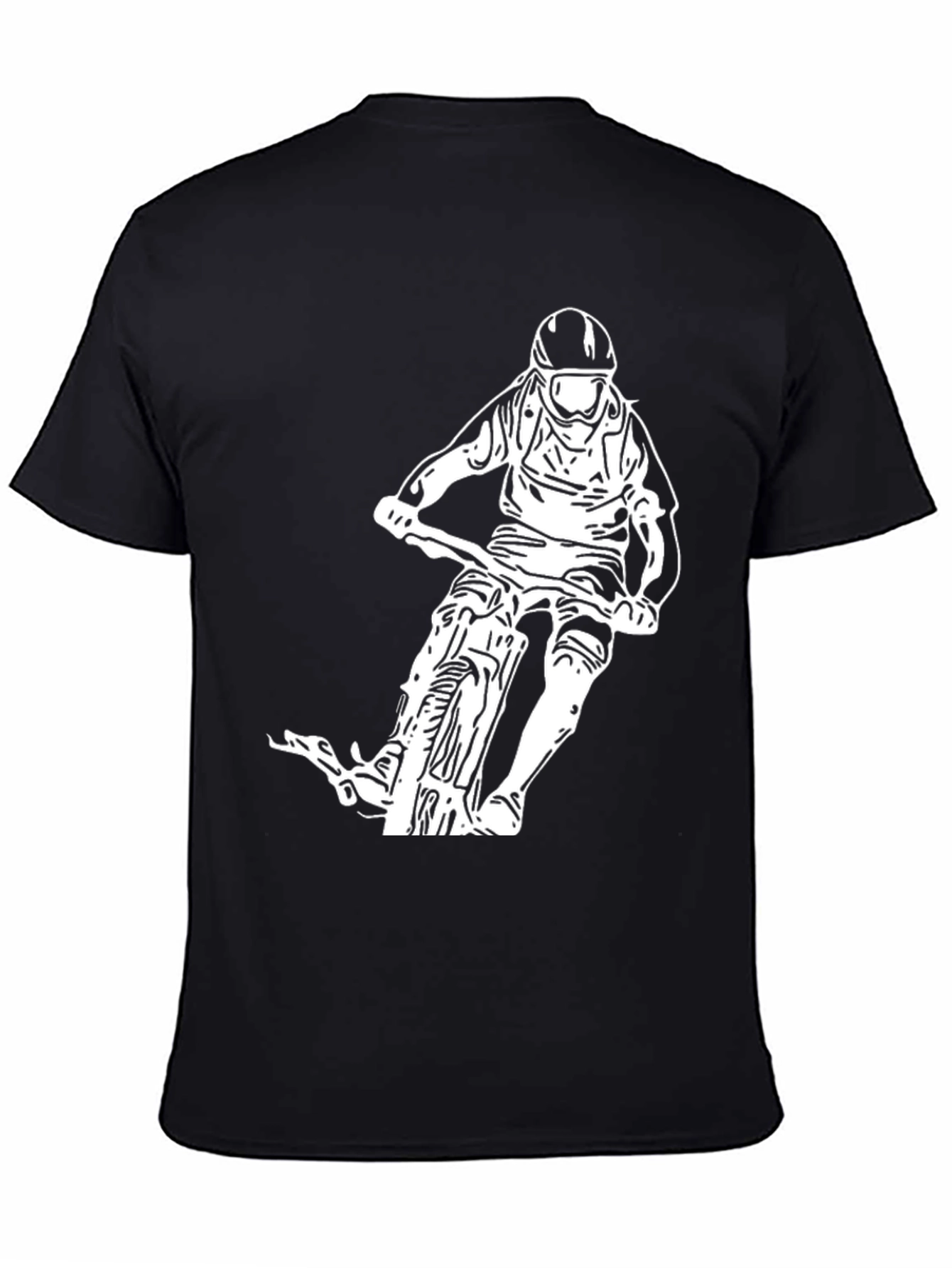Mountain Biker Graphic Tee - Black Cotton Blend