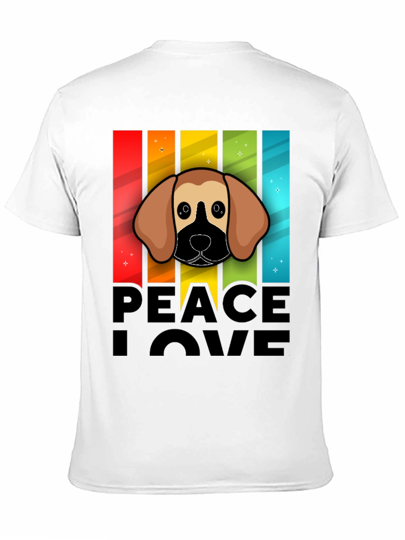 Peace Love Dog T-Shirt Cartoon Style