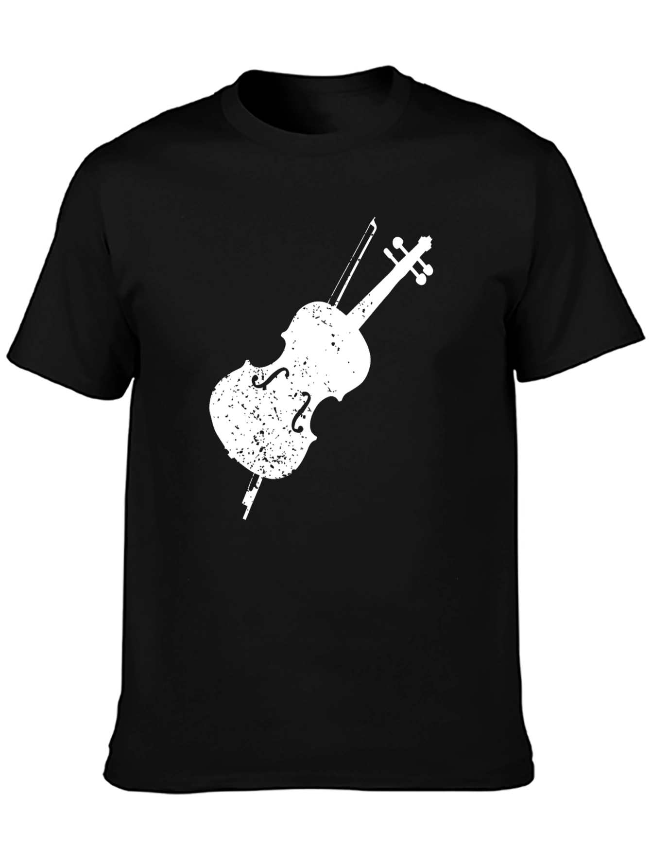 Distressed Cello Graphic Tee - Musician Style