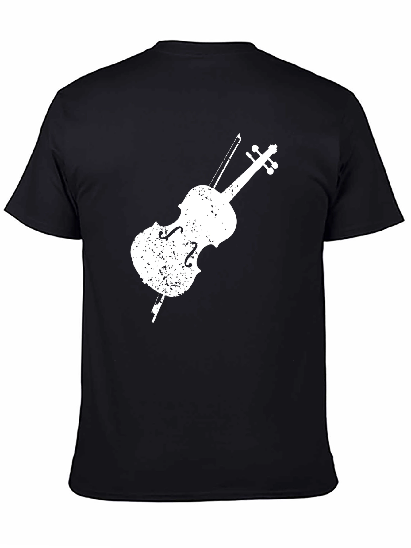 Distressed Cello Graphic Tee - Musician Style