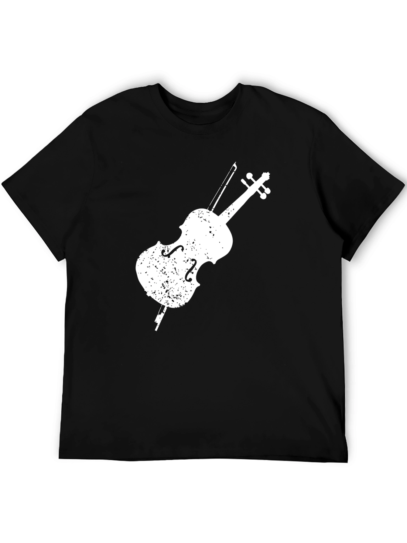 Distressed Cello Graphic Tee - Musician Style