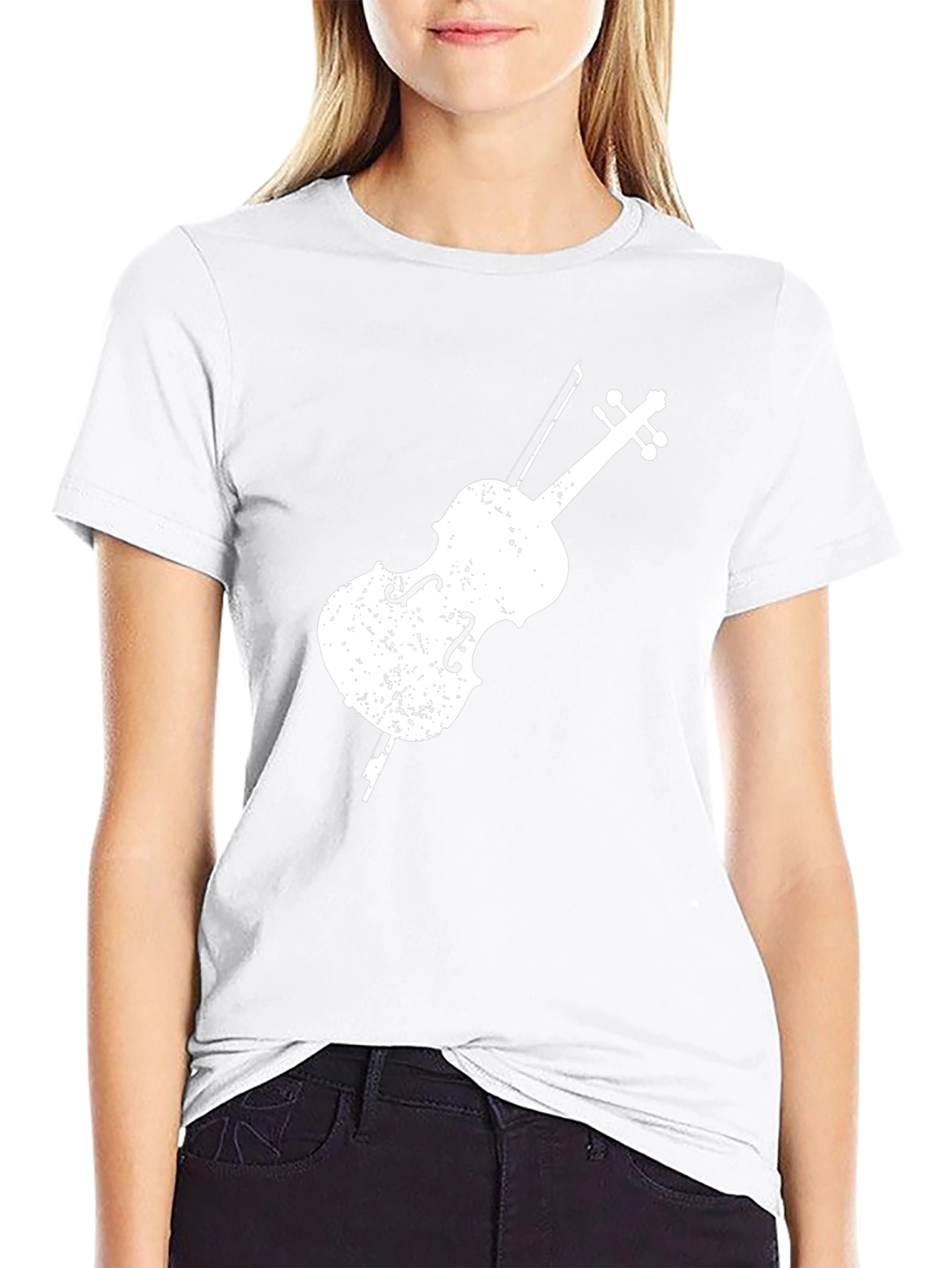 Distressed Cello Graphic Tee - Musician Style