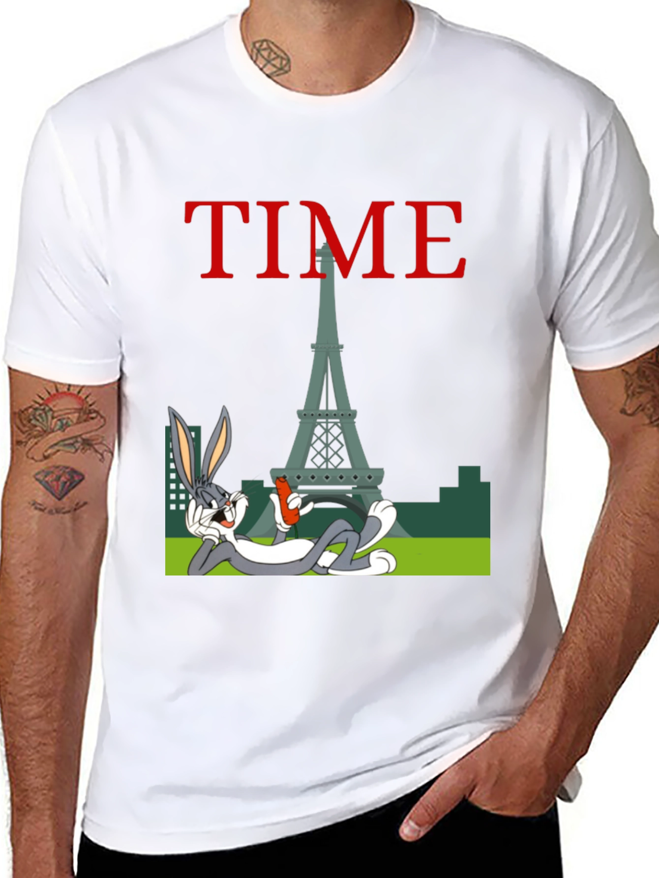 Paris Time Cartoon Graphic Tee