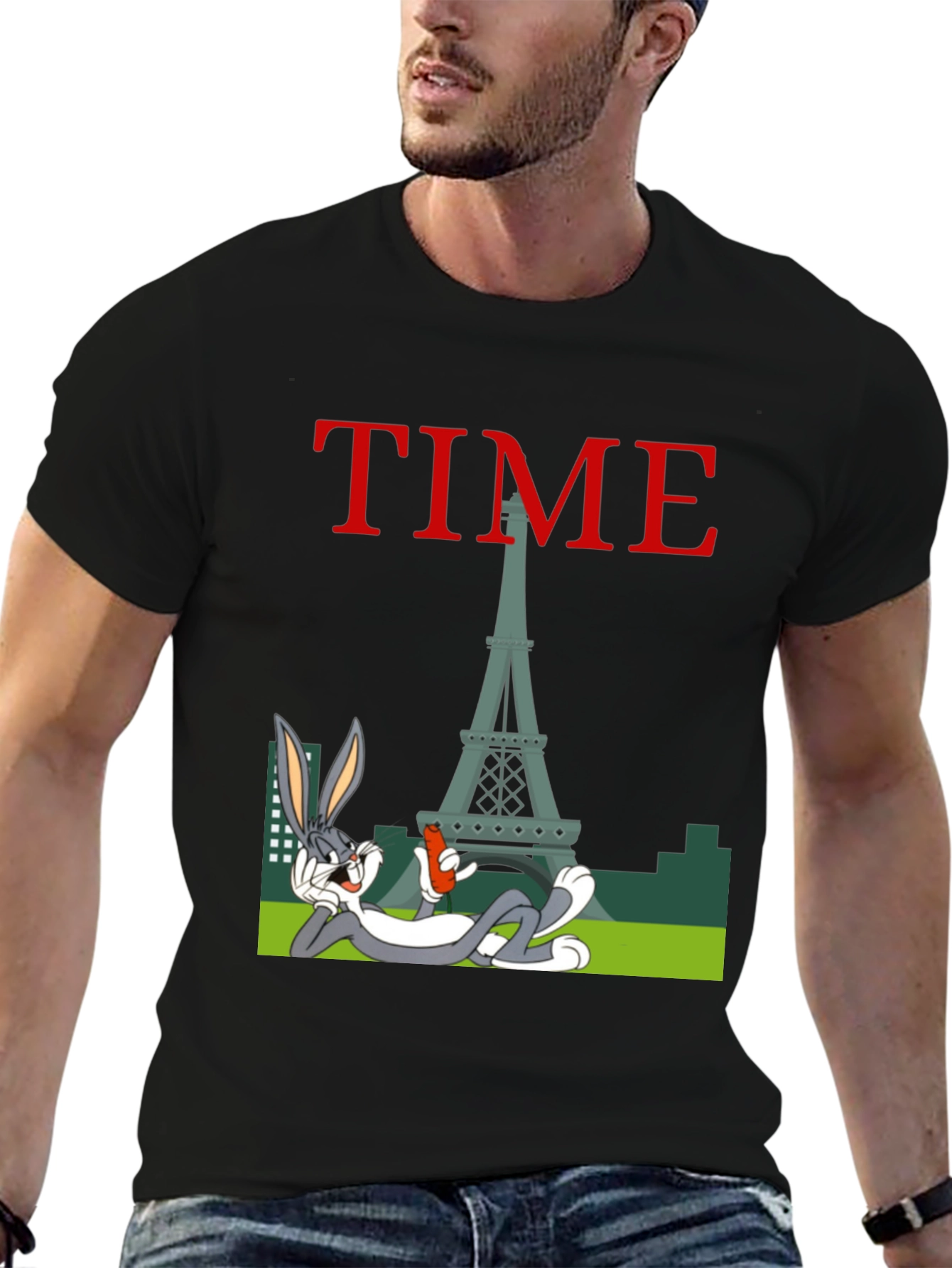 Paris Time Cartoon Graphic Tee