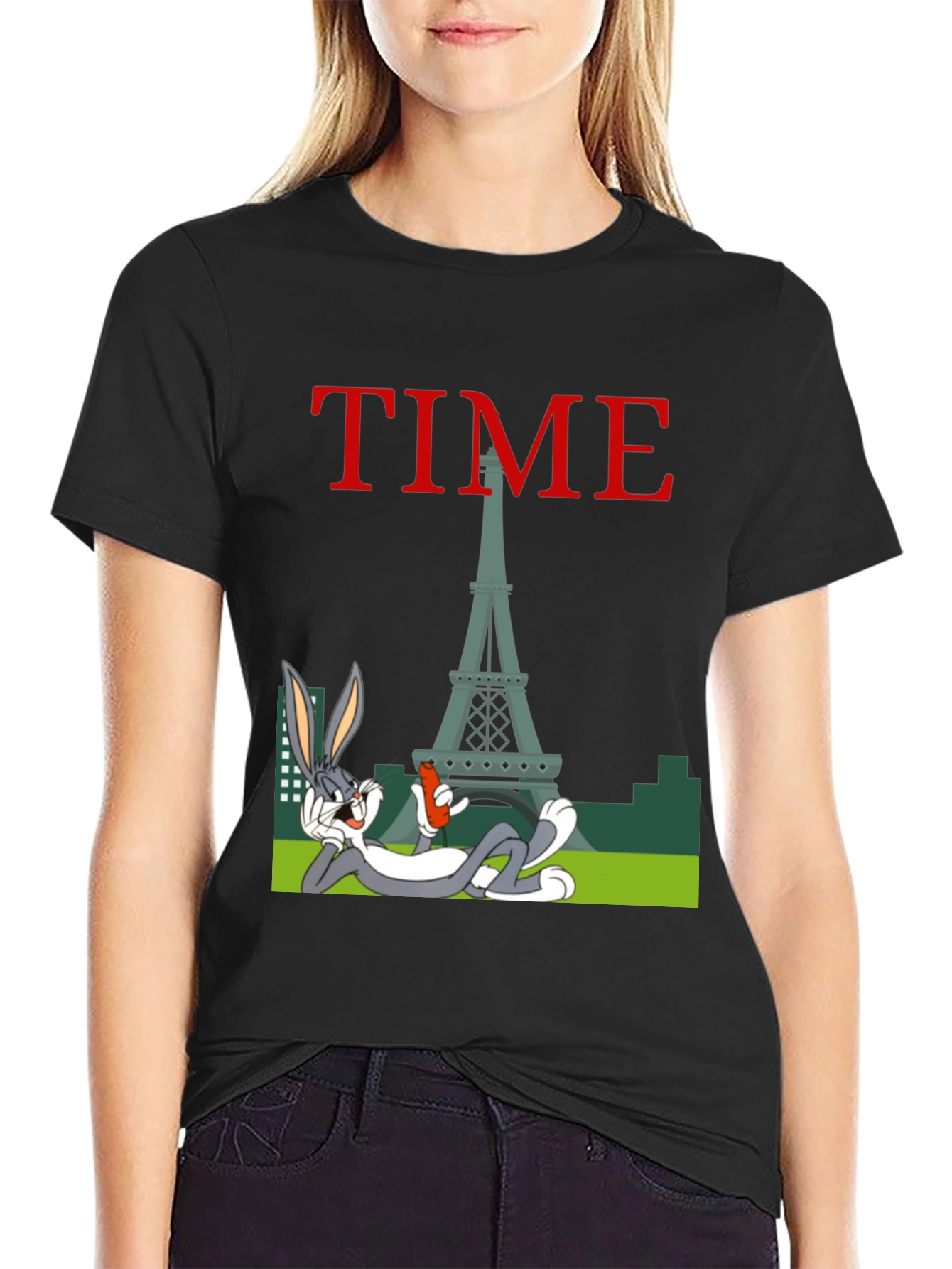 Paris Time Cartoon Graphic Tee