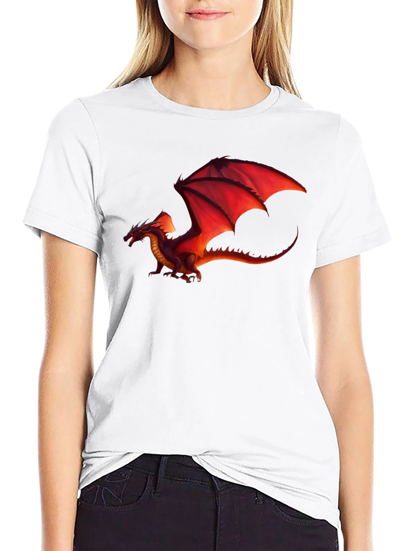 Red Dragon Graphic Black T-Shirt