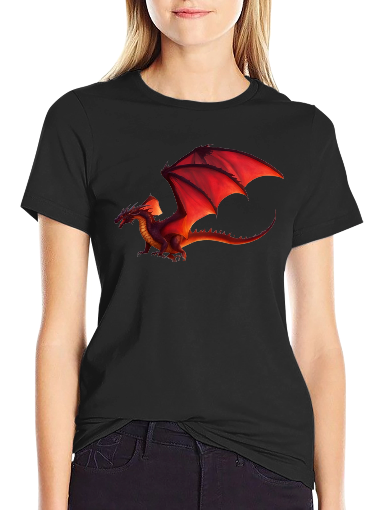 Red Dragon Graphic Black T-Shirt