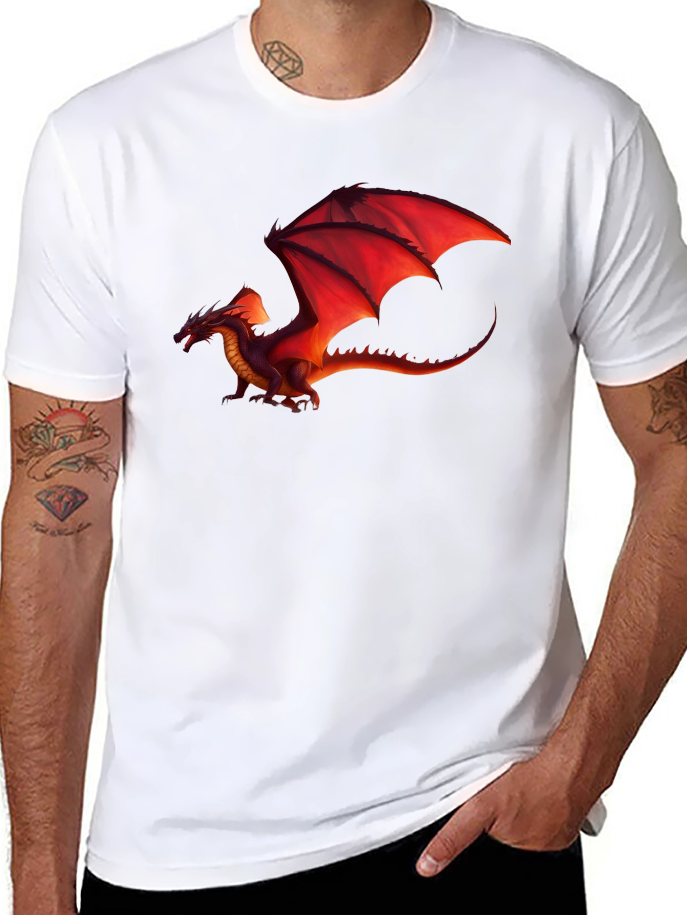 Red Dragon Graphic Black T-Shirt
