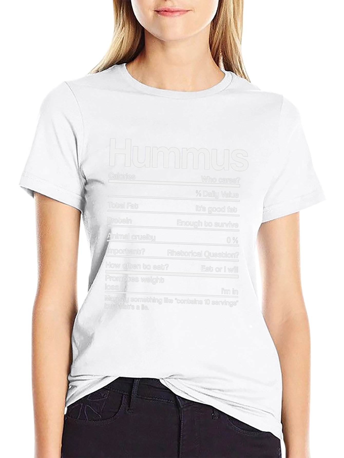 Hummus Nutrition Facts T-Shirt - Funny Foodie Tee