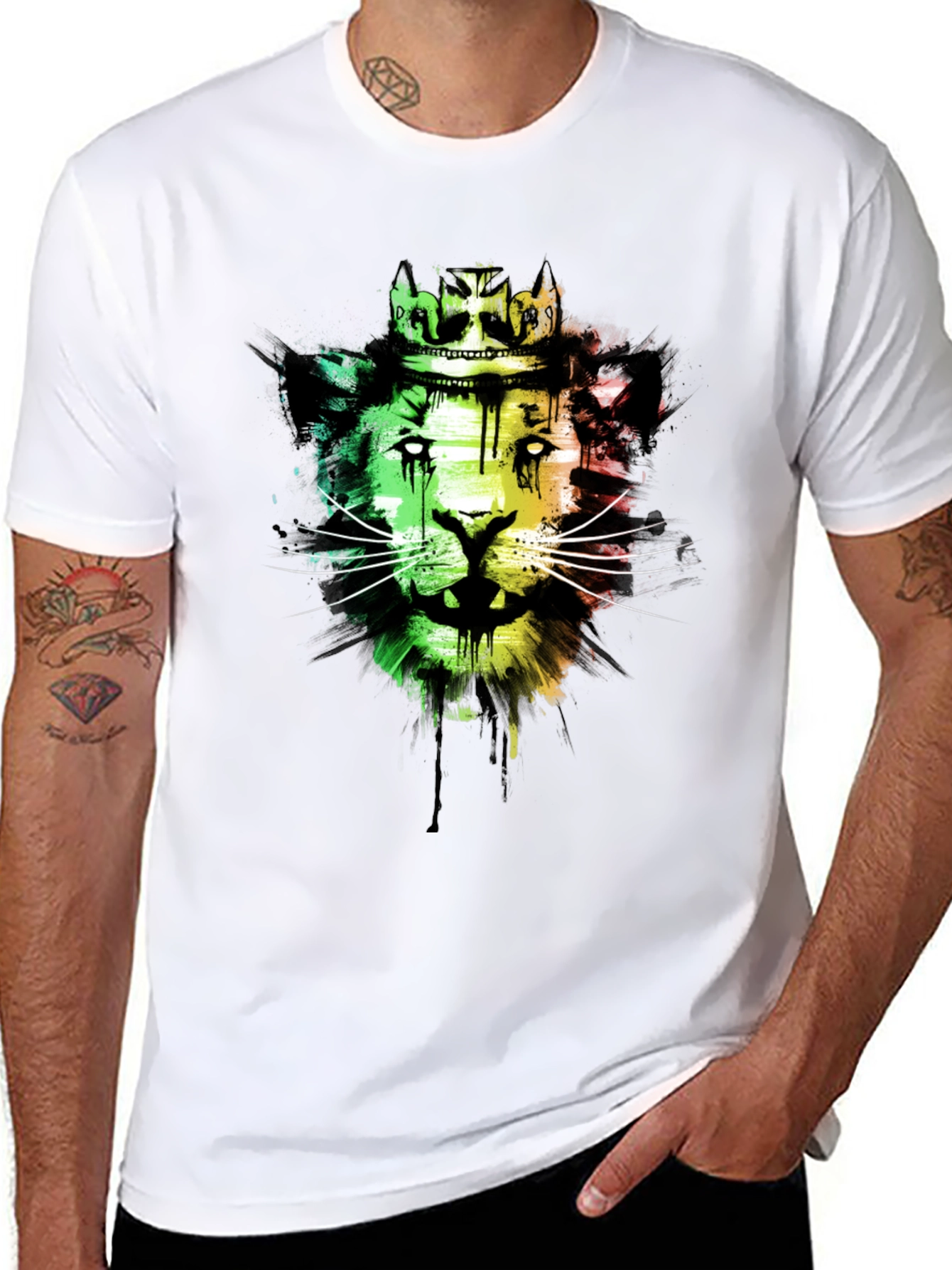 Lion King Crown Graphic Black T-Shirt