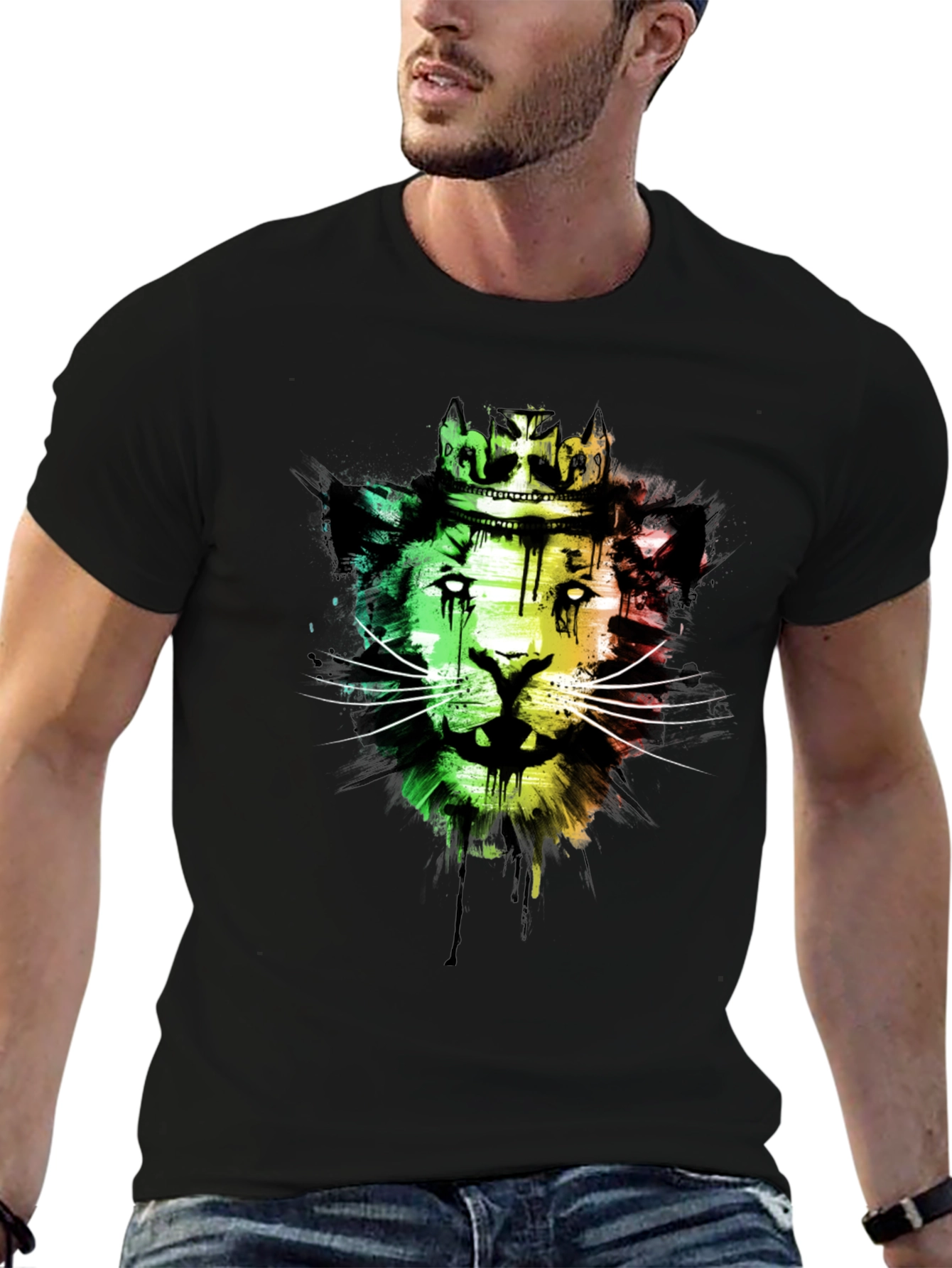 Lion King Crown Graphic Black T-Shirt