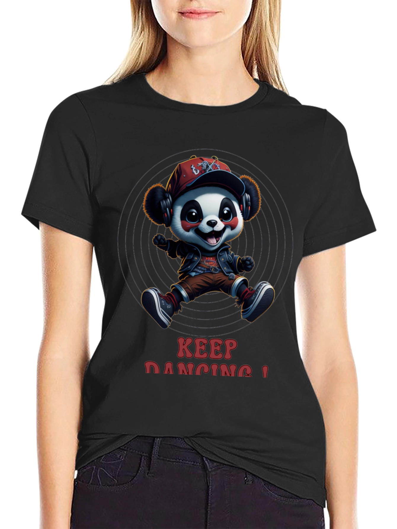 Cool Panda Graphic Tee - Keep Dancing!