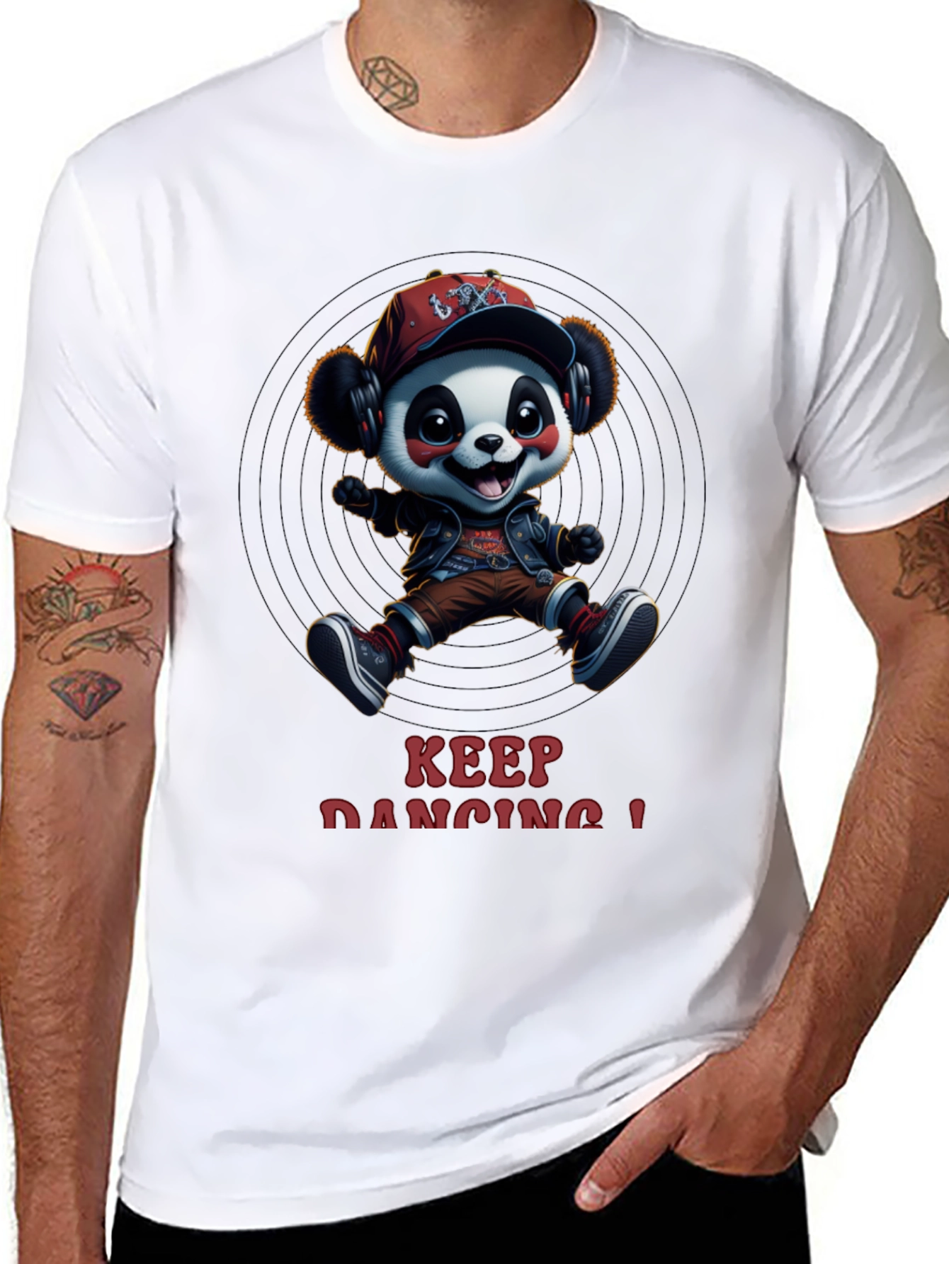 Cool Panda Graphic Tee - Keep Dancing!