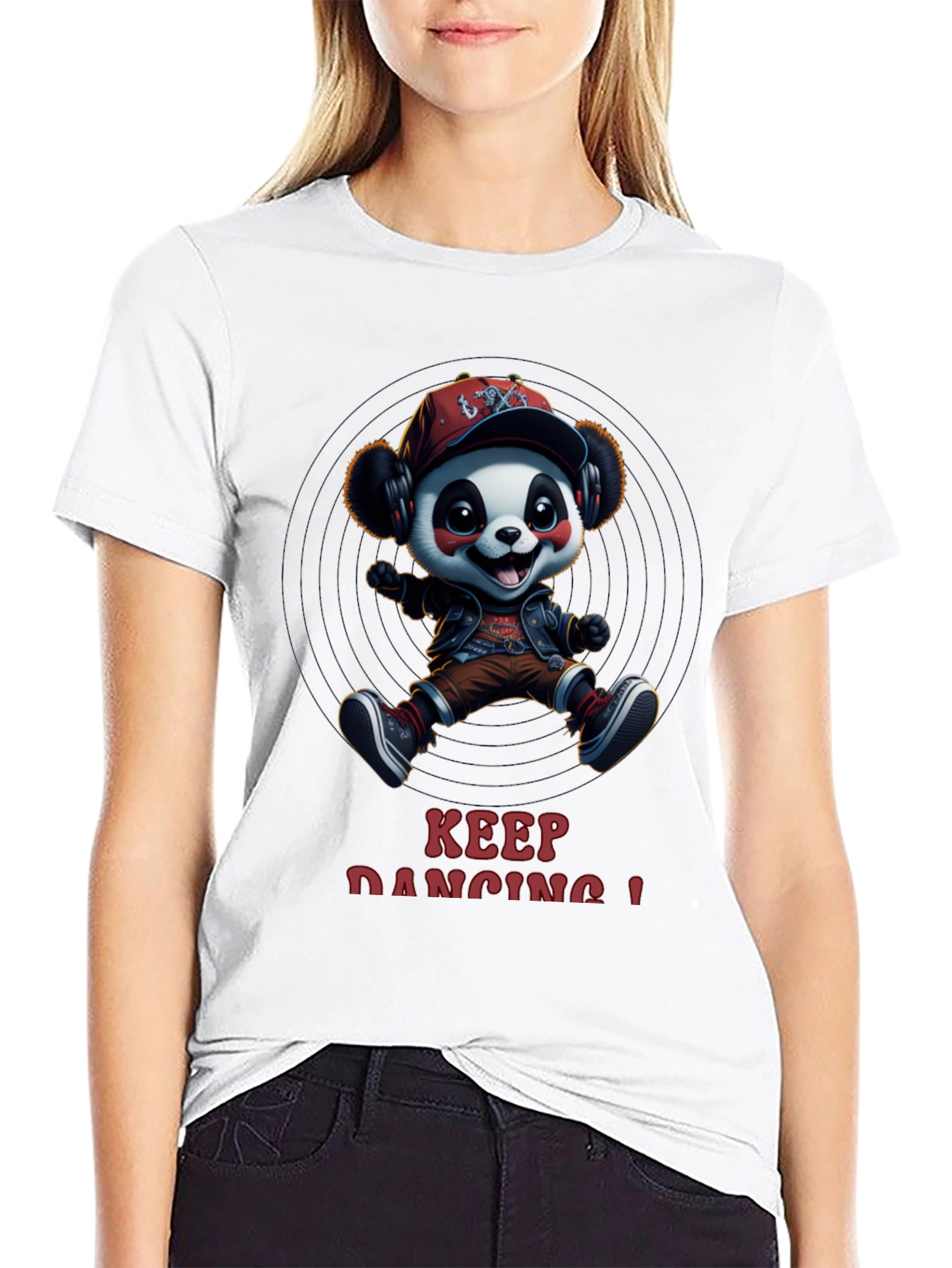 Cool Panda Graphic Tee - Keep Dancing!
